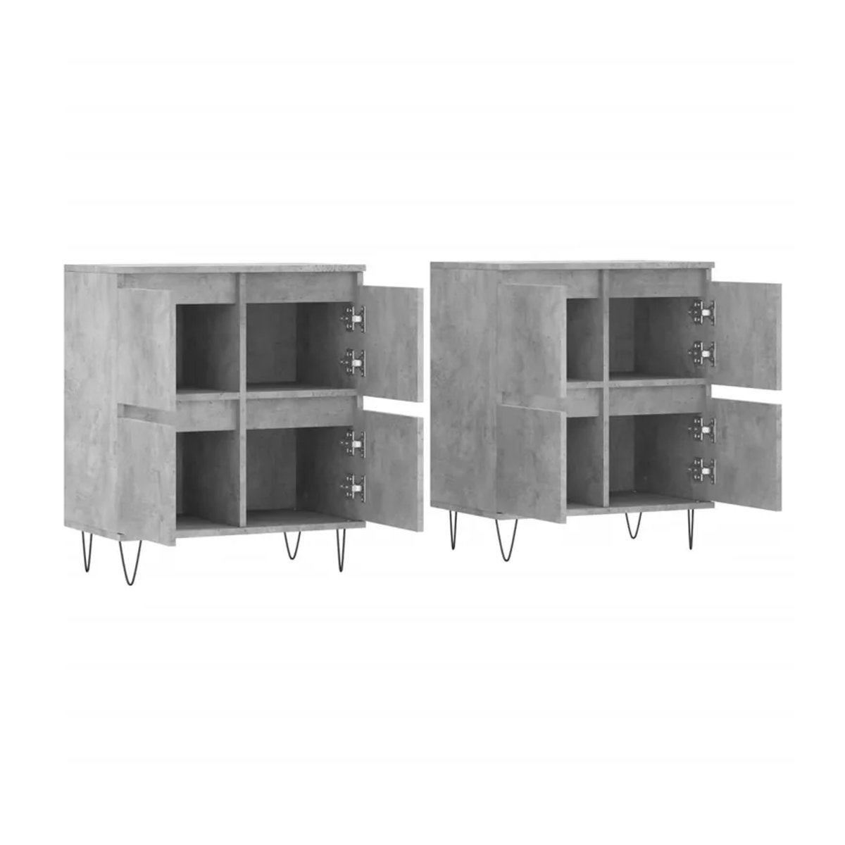 Vidaxl Schränke Set 2 Stück Classic in Beton Grau aus Holzwerkstoff mit Scharniertüren und verstellbaren Regalböden - Bild 6