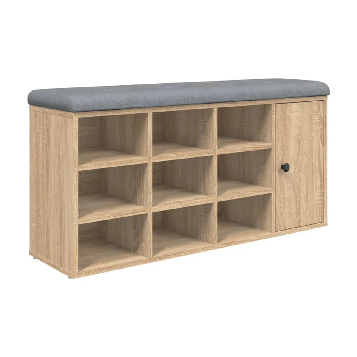Vidaxl Schuhbank aus Holzwerkstoff in Sonoma-Eiche mit Drehtüren, B/T/H: 102 x 32 x 50 cm - Bild 3