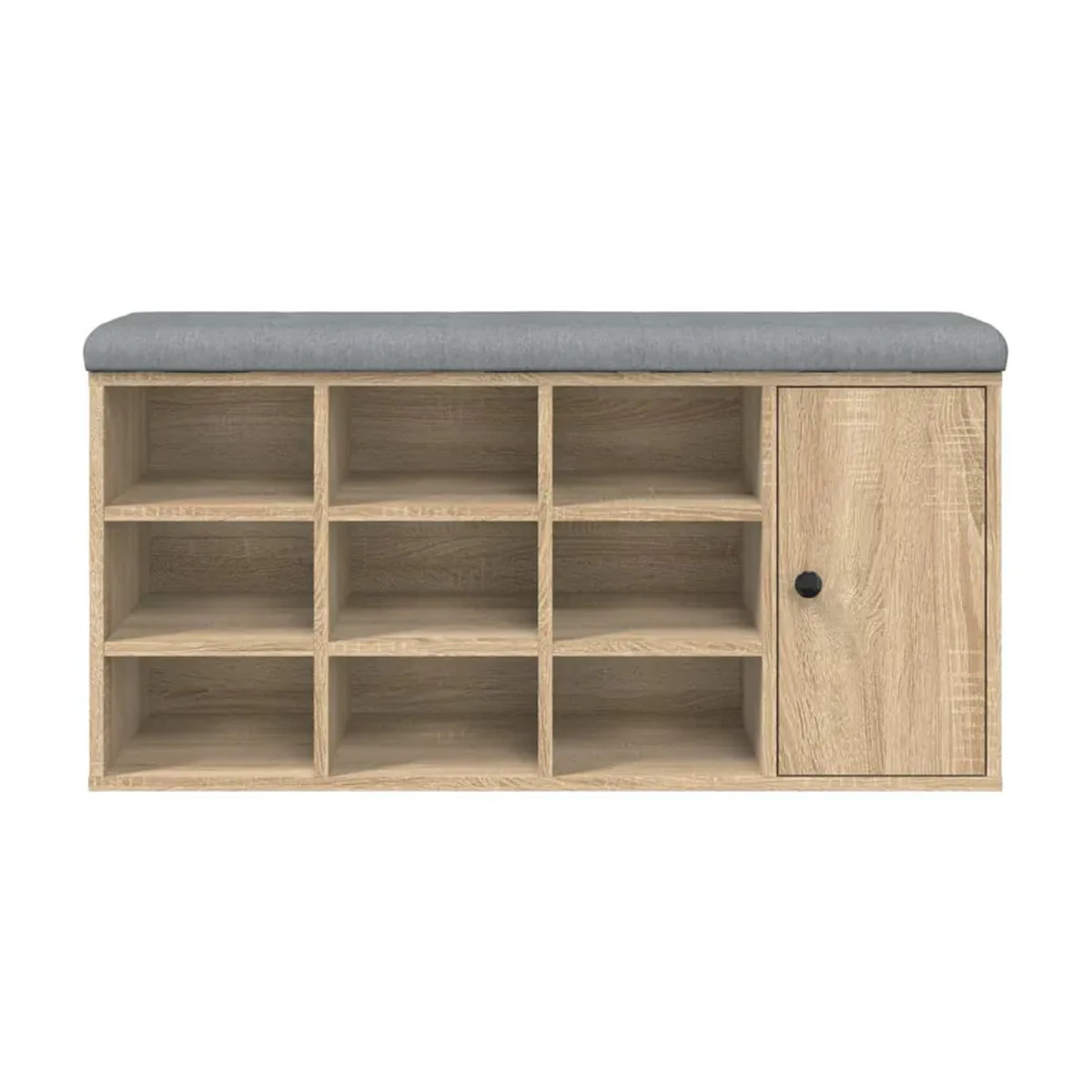 Vidaxl Schuhbank aus Holzwerkstoff in Sonoma-Eiche mit Drehtüren, B/T/H: 102 x 32 x 50 cm - Bild 4