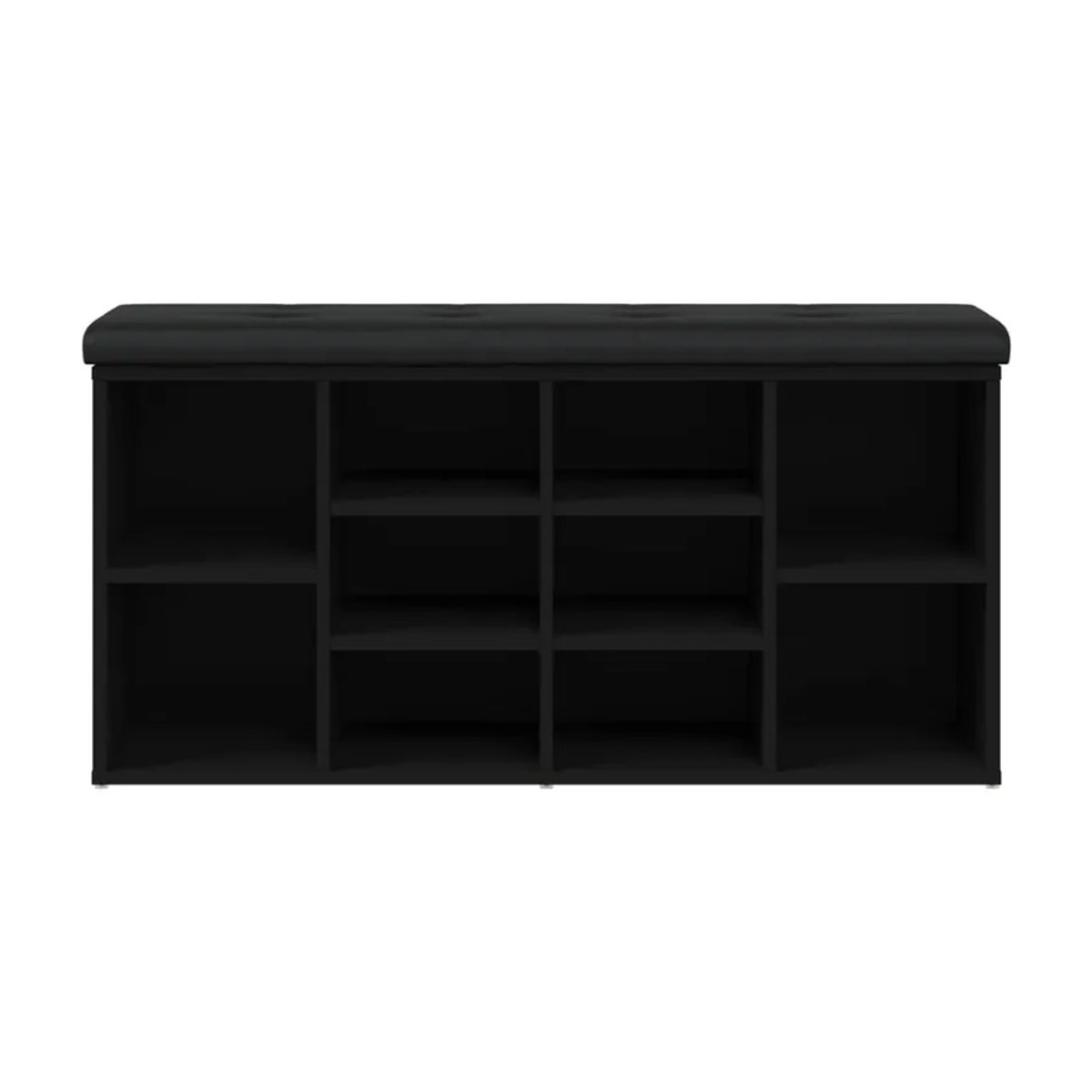 Vidaxl Schuhbank Modern in Schwarz aus Holzwerkstoff und Kunstleder, B/T/H: 102 x 32 x 50 cm - Bild 5