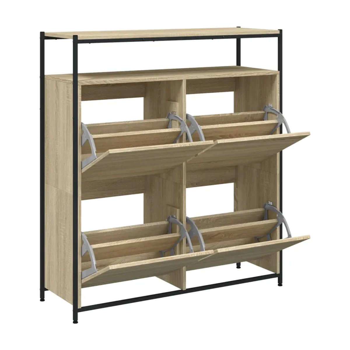 Vidaxl Schuhschrank mit 4 Klappschubladen in Sonoma-Eiche - Bild 4