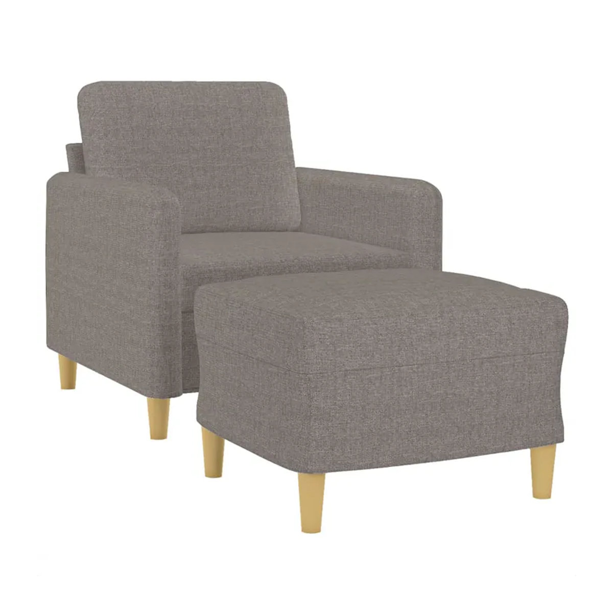 Vidaxl Sessel mit Hocker in Taupe meliert, modern und stoffbezogen, Breite: 60 cm - Bild 2