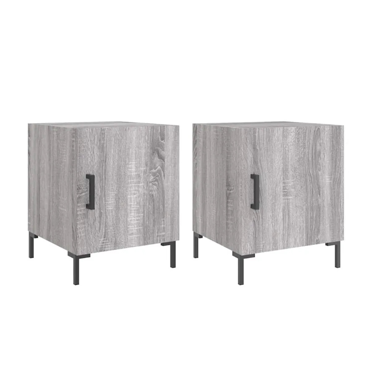 Vidaxl Set 2 Nachttische Modern in Grau, B/T/H: 40 x 40 x 50 cm - Bild 1