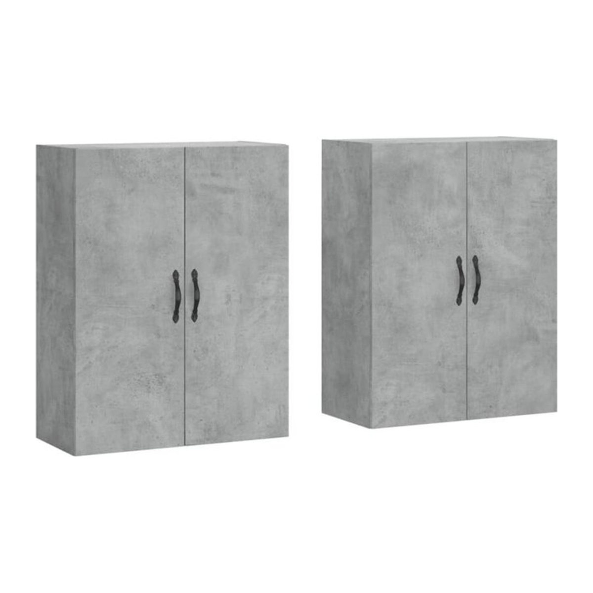 Vidaxl Set 2 Wandschränke im Industrial Design aus Holzwerkstoff und Metall, Grau, B/H/T: 69,5 x 90 x 34 cm - Bild 1