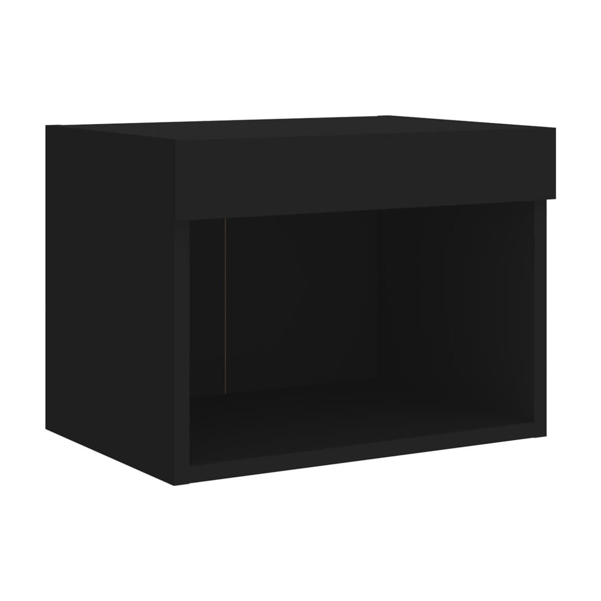 Vidaxl Set aus 2 modernen Nachttischen mit LED-Beleuchtung zur Wandmontage in Schwarz - Bild 4