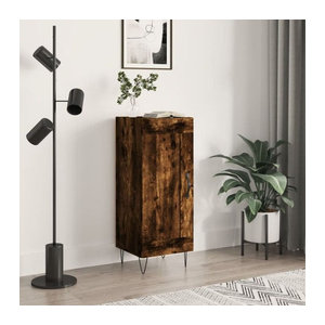 Vidaxl Sideboard in Räuchereiche und Braun im Industrial-Stil aus Holzwerkstoff und Metall, B/T/H: 34,5 x 34 x 90 cm