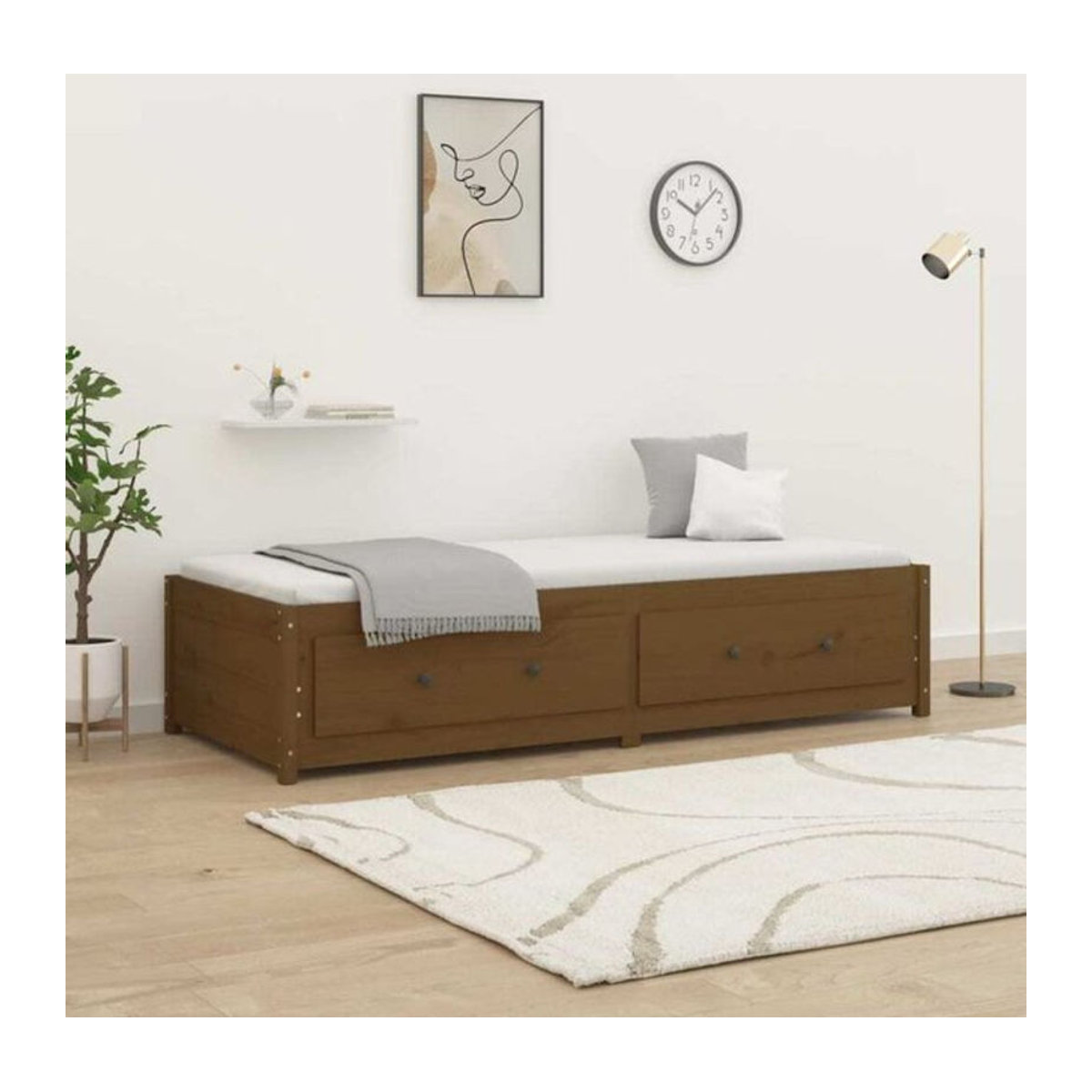Vidaxl Tagesbett aus Massivholz Kiefer in Honigbraun B/T/H: 200 x 80 x unbestimmt cm - Bild 1