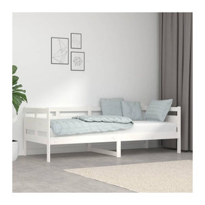 Vidaxl Tagesbett aus Massivholz Kiefer in Weiß im Landhausstil und minimalistischem Design B/T/H: 200 x 80 x 86 cm