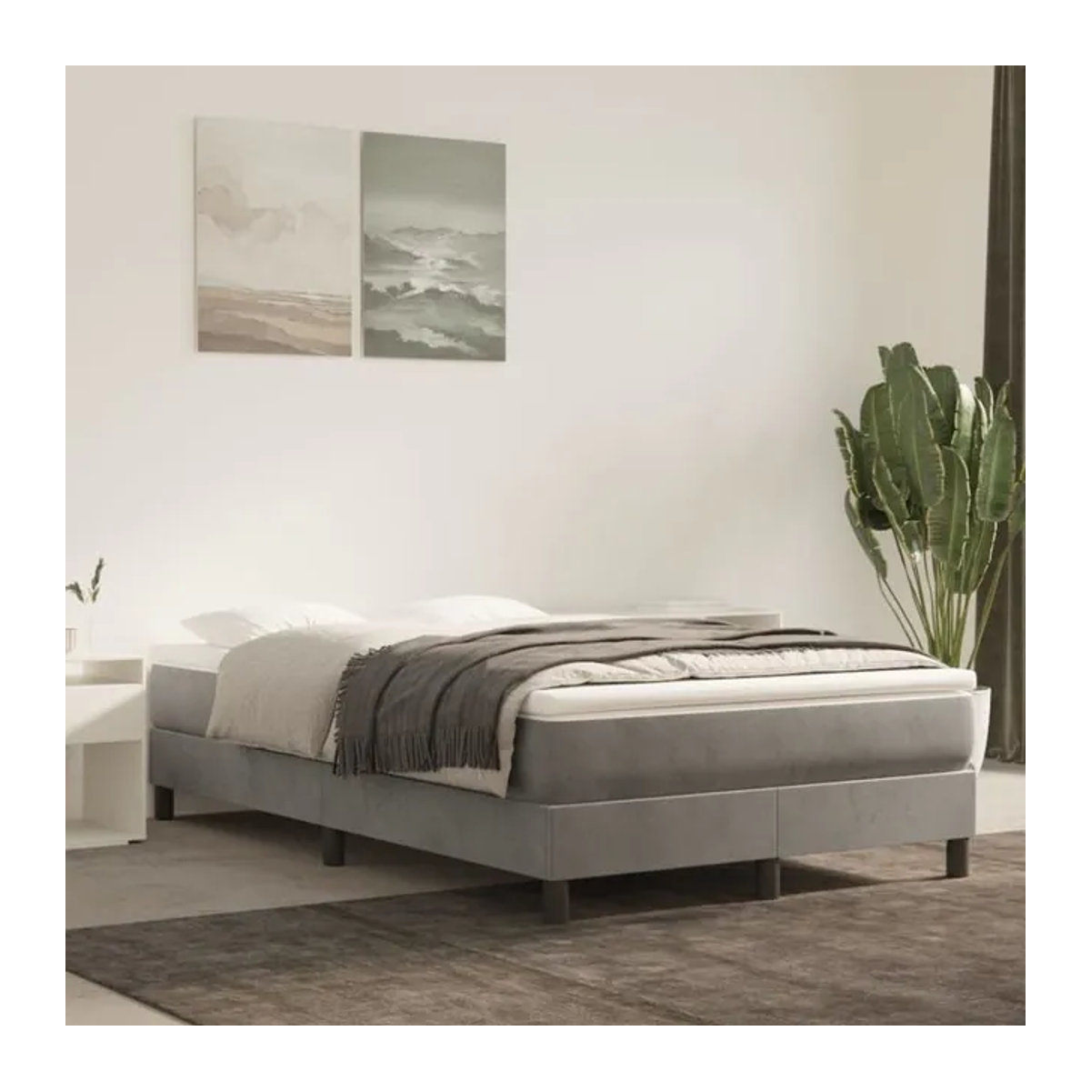 Vidaxl Taschenfederkernmatratze in Grau mit Samtbezug, B/T/H: 200 x 120 x 20 cm - Bild 1