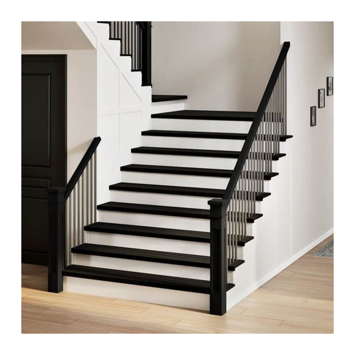 Vidaxl Treppenstufen 8 Stück aus Massivholz Eiche in Braun und Schwarz B/T/H: 110 x 30 x 2 cm - Bild 1