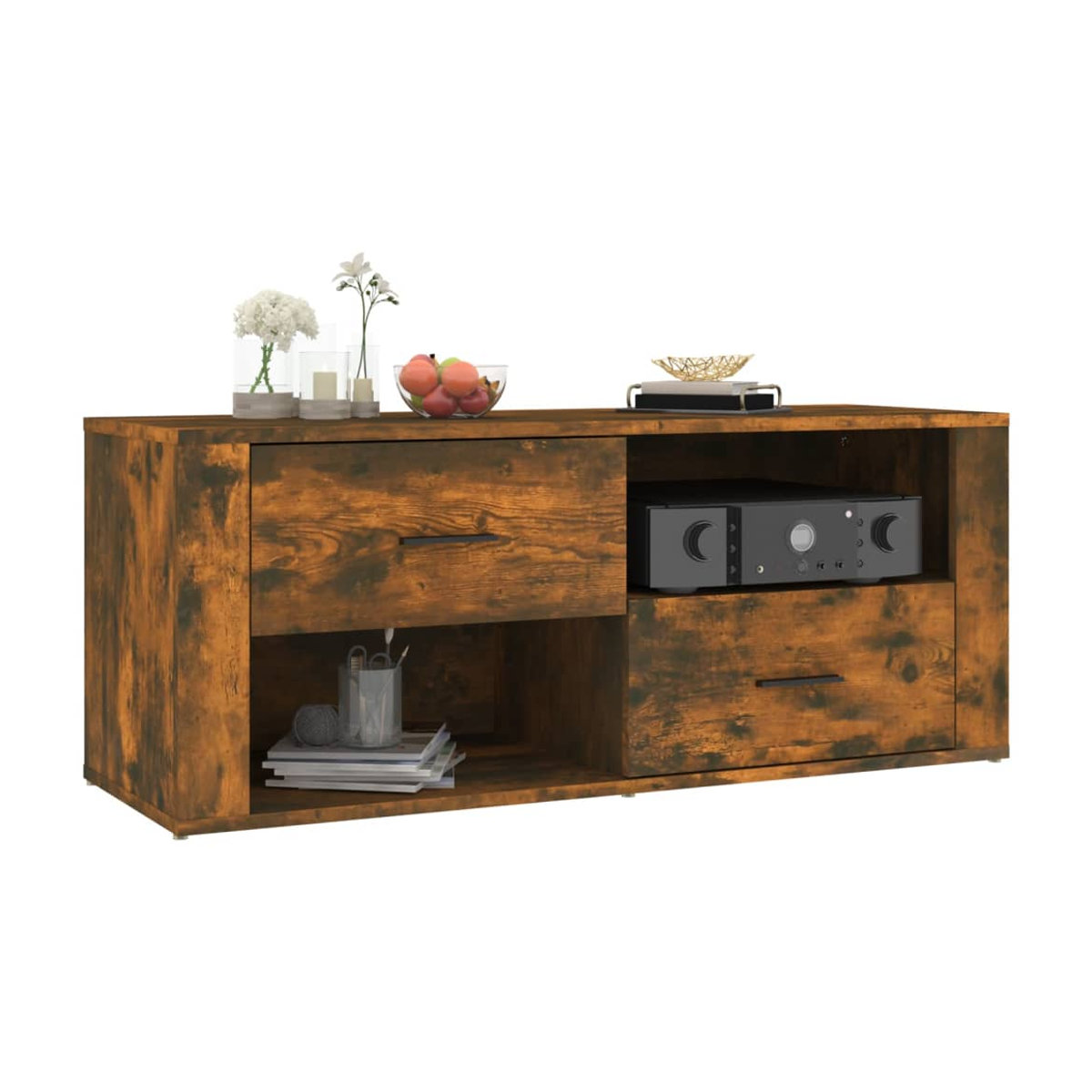 Vidaxl TV-Lowboard in Braun im Industrial-Stil aus Holzwerkstoff, B/T/H: 100 x 40 x 40 cm - Bild 3