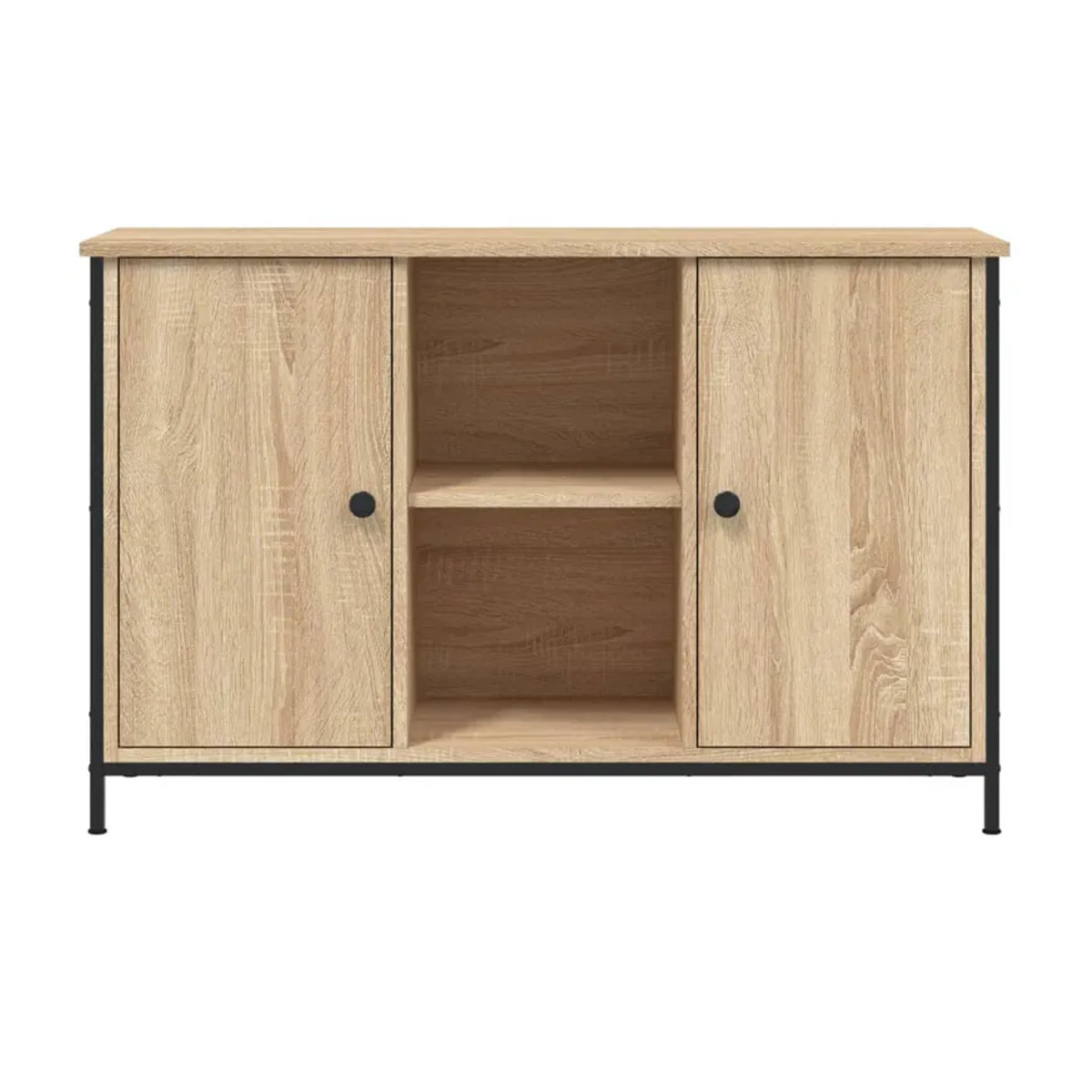 Vidaxl TV-Lowboard in Sonoma-Eiche aus Holzwerkstoff und Metall, B/T/H: 100 x 35 x 65 cm - Bild 2