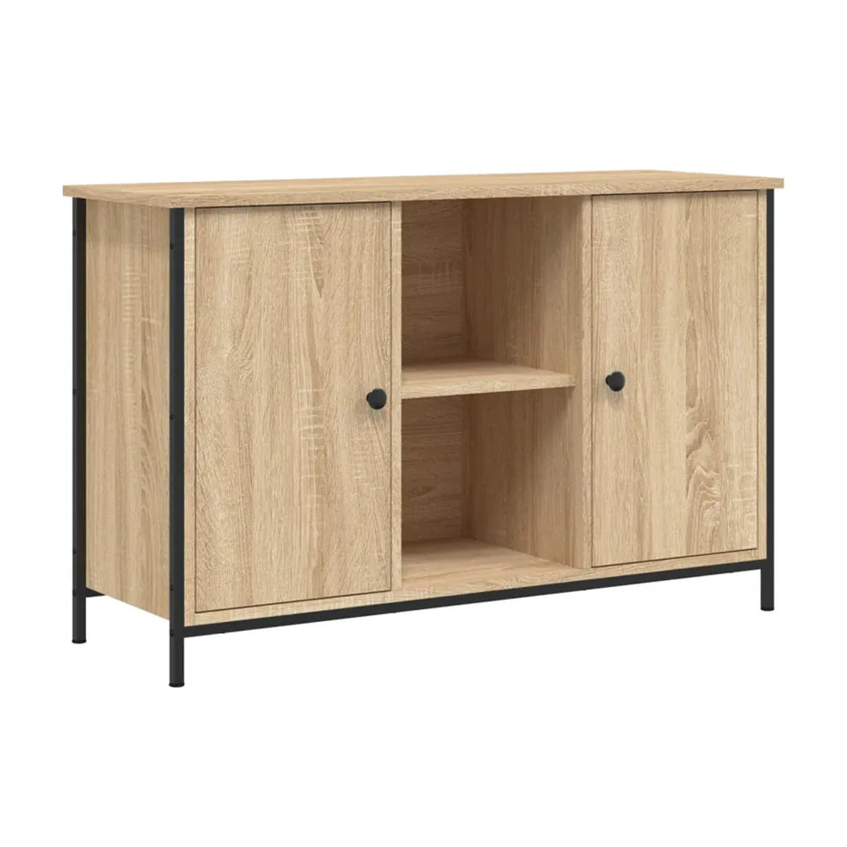 Vidaxl TV-Lowboard in Sonoma-Eiche aus Holzwerkstoff und Metall, B/T/H: 100 x 35 x 65 cm - Bild 3
