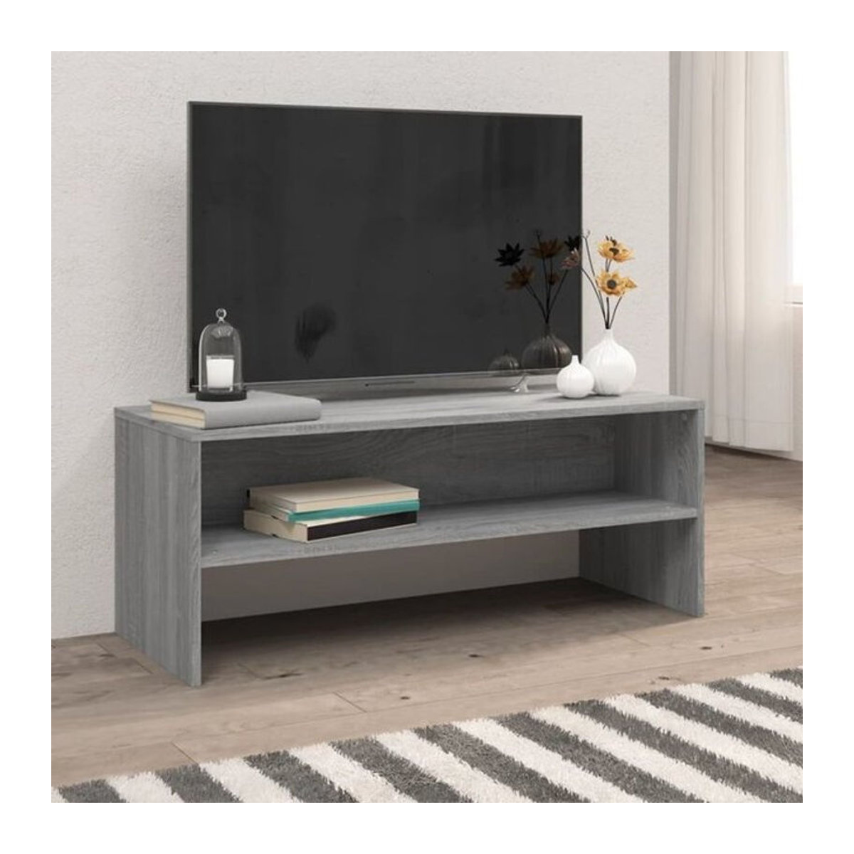 Vidaxl TV-Schrank in Grau aus Holzwerkstoff, B/T/H: 100 x 40 x 40 cm - Bild 1
