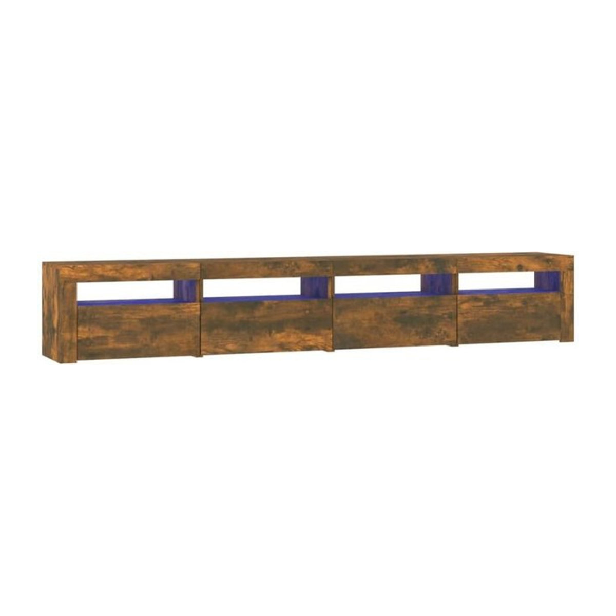 Vidaxl TV-Schrank mit LED-Leuchten in Räuchereiche, Braun, Modern, B/T/H: 240 x 40 x 35 cm - Bild 1