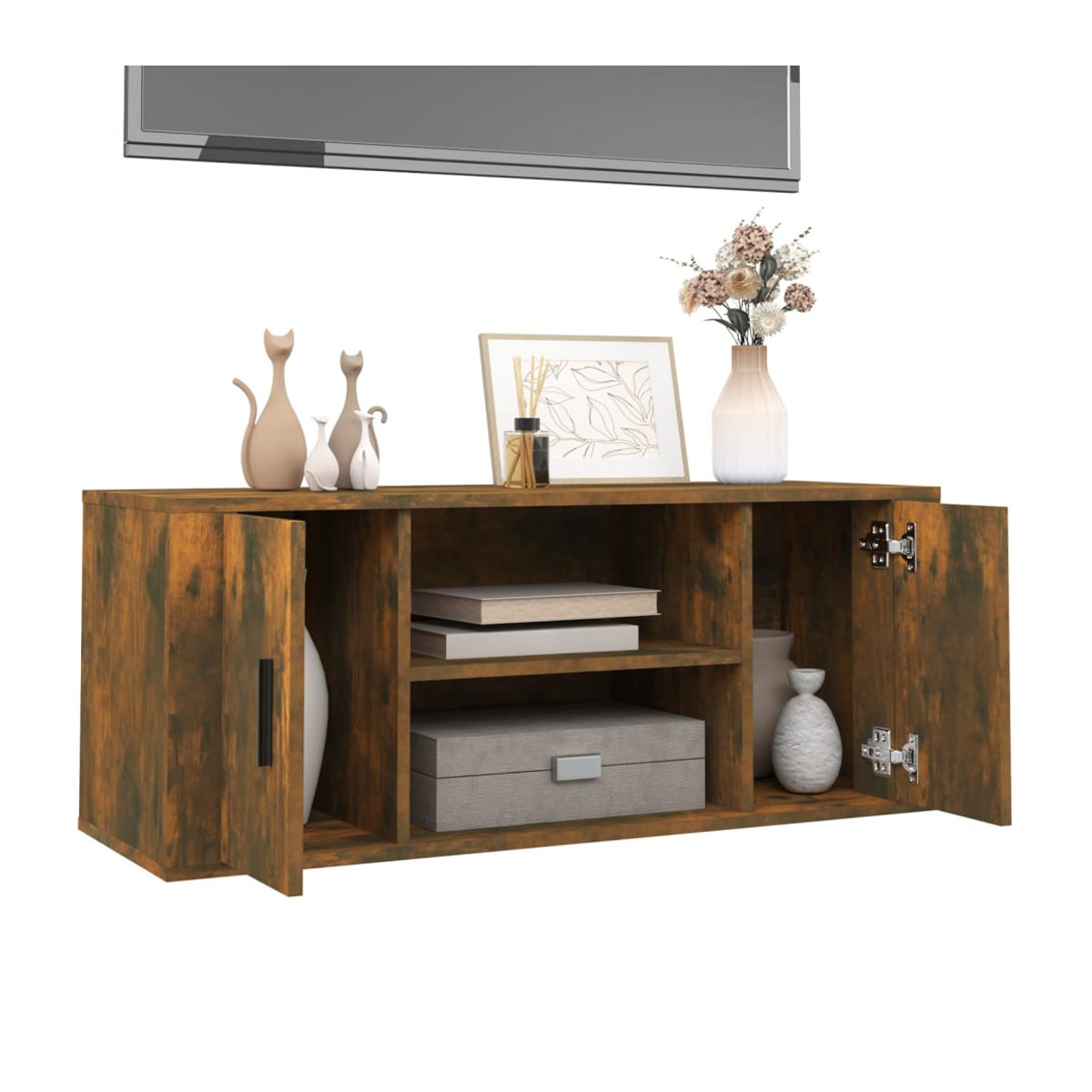 Vidaxl TV-Schrank Modern in Braun, B/T/H: 100 x 40 x 35 cm - Bild 5