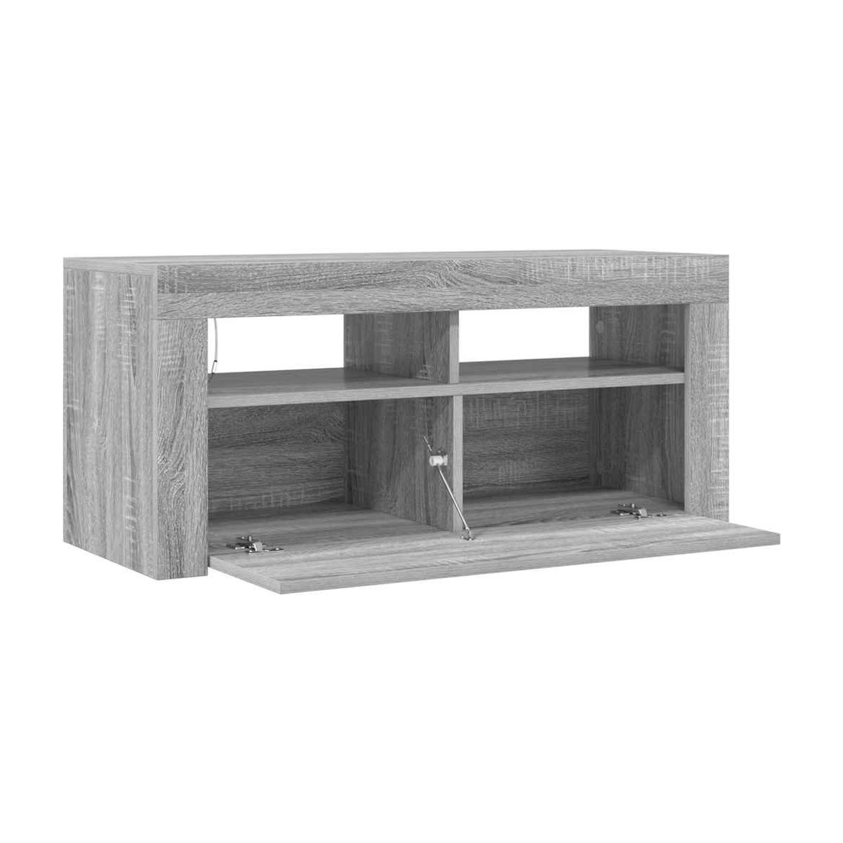 Vidaxl TV-Schrank Modern in Grau mit LED-Beleuchtung, B/T/H: 90 x 40 x 40 cm - Bild 3