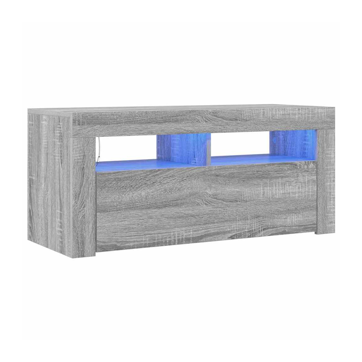 Vidaxl TV-Schrank Modern in Grau mit LED-Beleuchtung, B/T/H: 90 x 40 x 40 cm - Bild 4