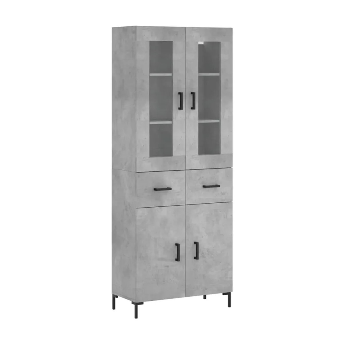 Vidaxl Vitrinenschrank Industrial Modern in Beton Grau aus Holzwerkstoff und Metall, H x B x T: 180 x 69,5 x 34 cm - Bild 3
