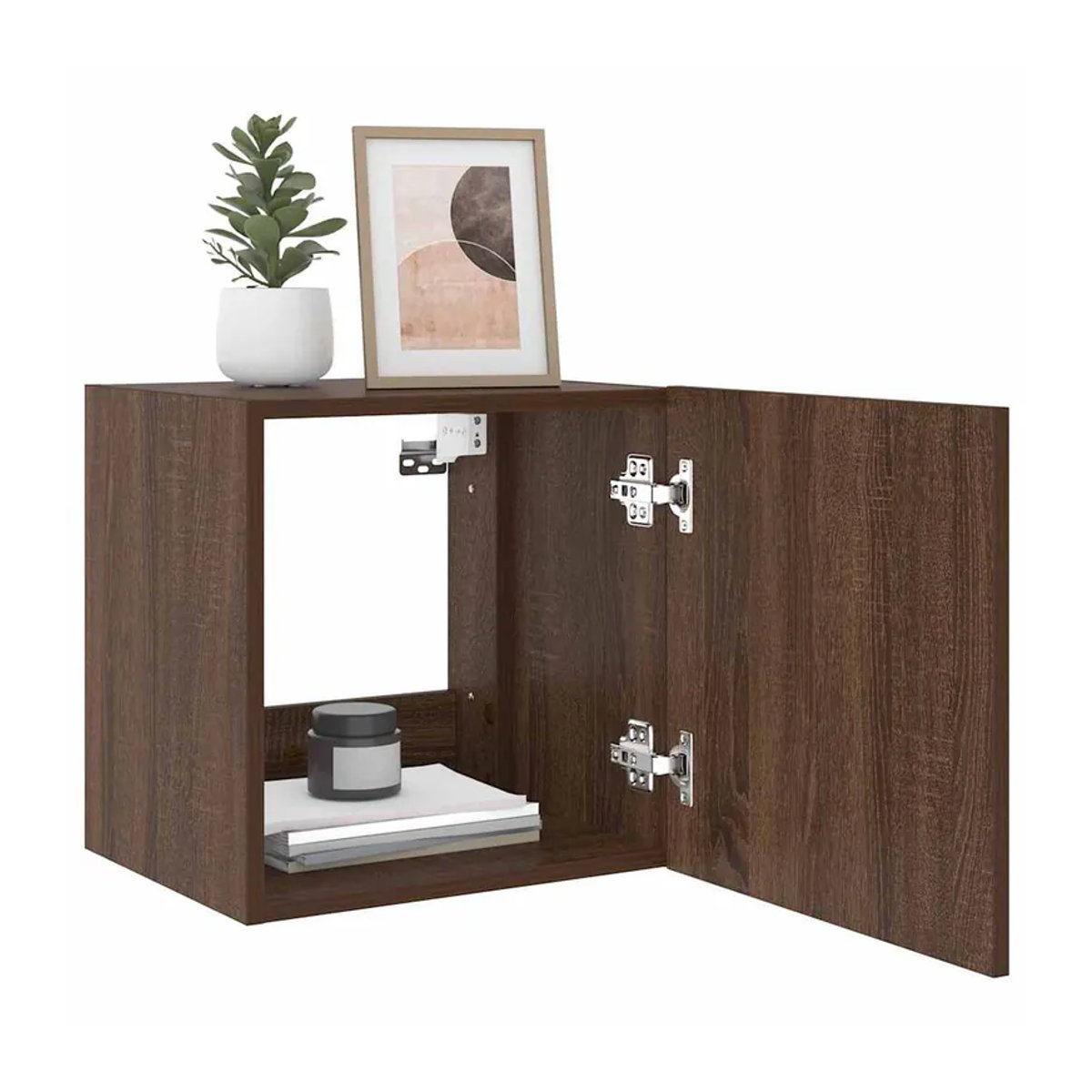 Vidaxl Wand-TV-Schränke im modernen Design mit LED-Beleuchtung, 2er-Set, Braun, B/T/H: 40,5 x 40,5 x 40,5 cm - Bild 1