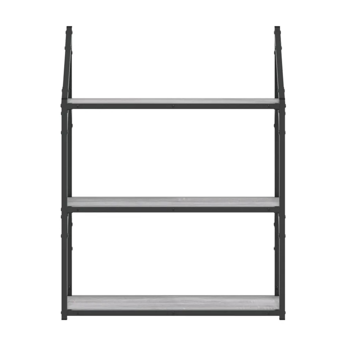 Vidaxl Wandregal mit 3 Regalböden in Grau, B: 60 cm, T: 21 cm, H: 78,5 cm - Bild 2
