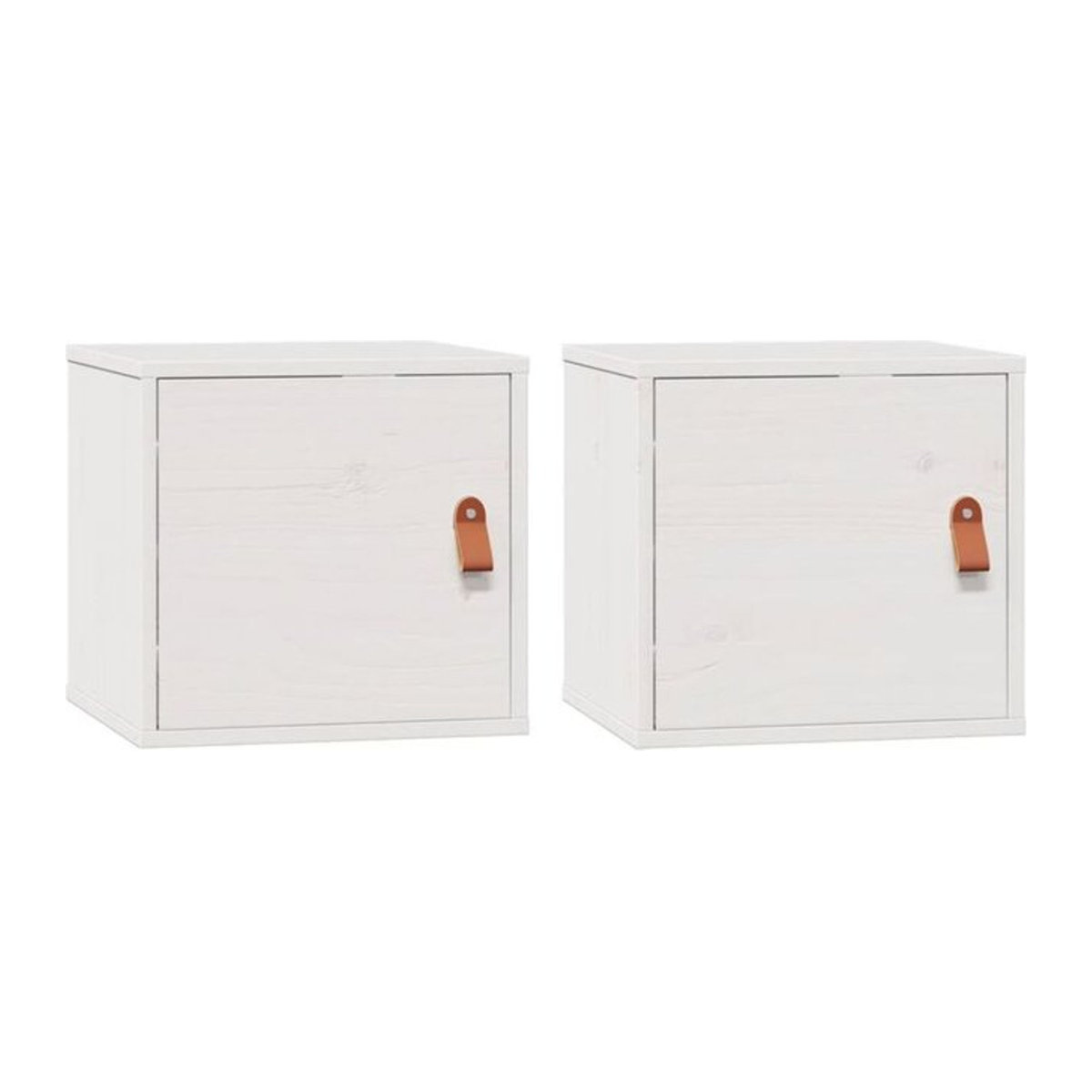 vidaxl Wandschränke 2er Set aus Massivholz Kiefer in Weiß im Landhausstil B/T/H: 31,5 x 30 x 30 cm - Bild 1