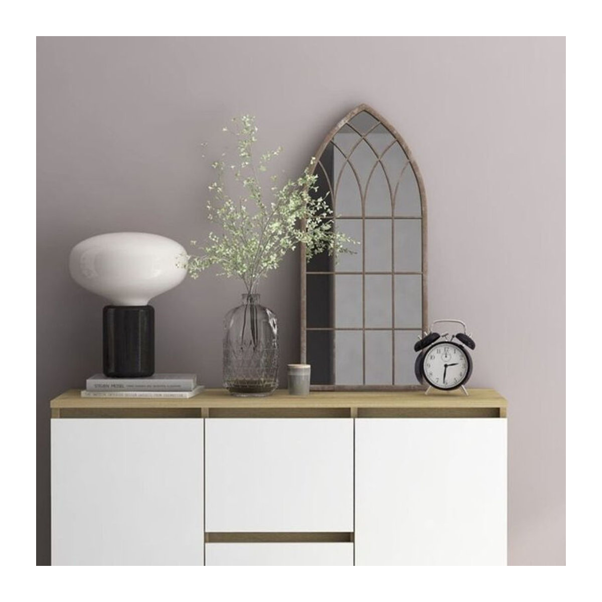 Vidaxl Wandspiegel aus Metall in Beige, Rechteckig, B/H: 70 x 30 cm - Bild 1