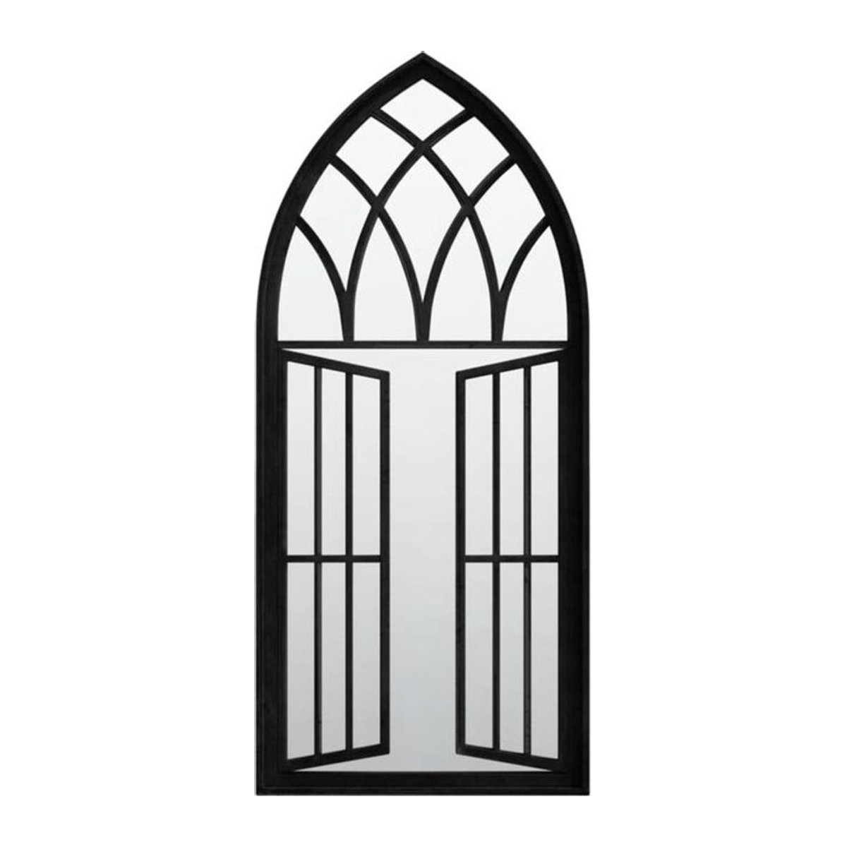 Vidaxl Wandspiegel in Schwarz im Industrial Vintage Design aus Metall, Rechteckig, B: 100 cm, H: 45 cm - Bild 1