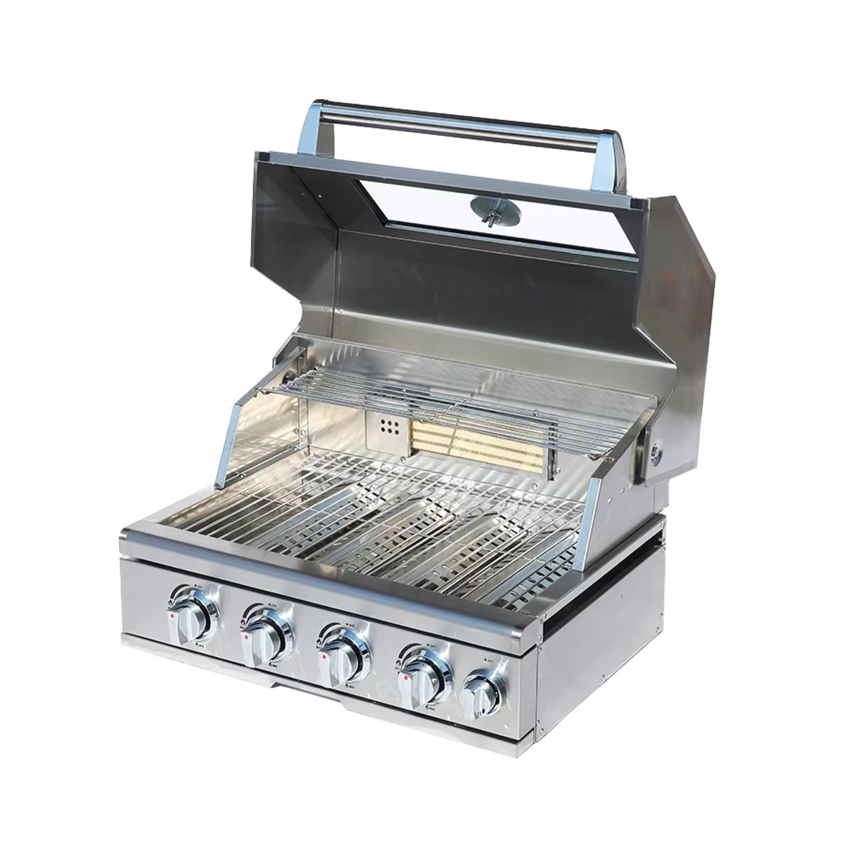 Vieruodis 4-Brenner Infrarot Rauchfreier Gasgrill aus 304 Edelstahl in Grau - Bild 2