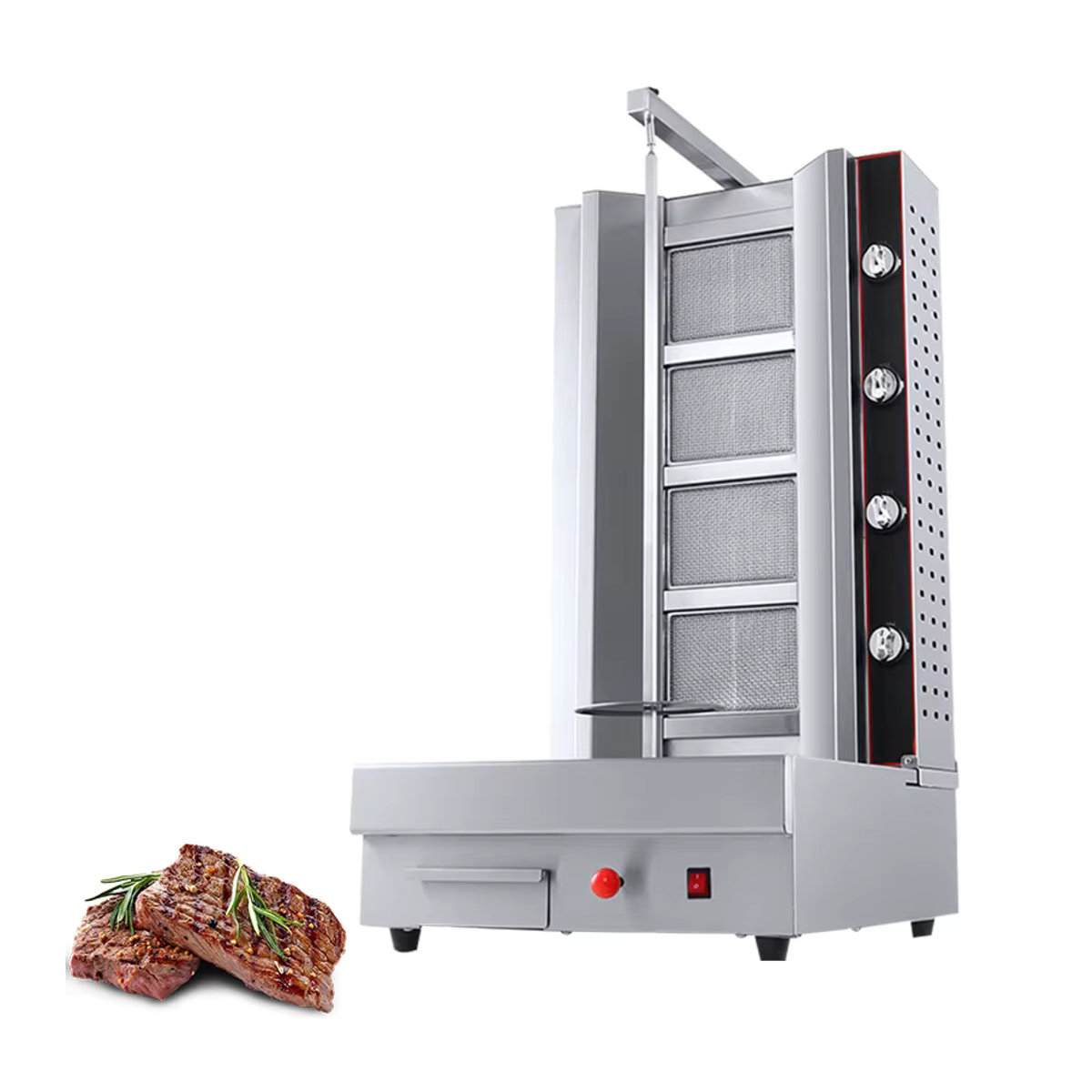 Vieruodis Gasgrill aus Edelstahl in Grau mit Rotisserie für Hähnchen, Fleisch und Döner - Bild 3