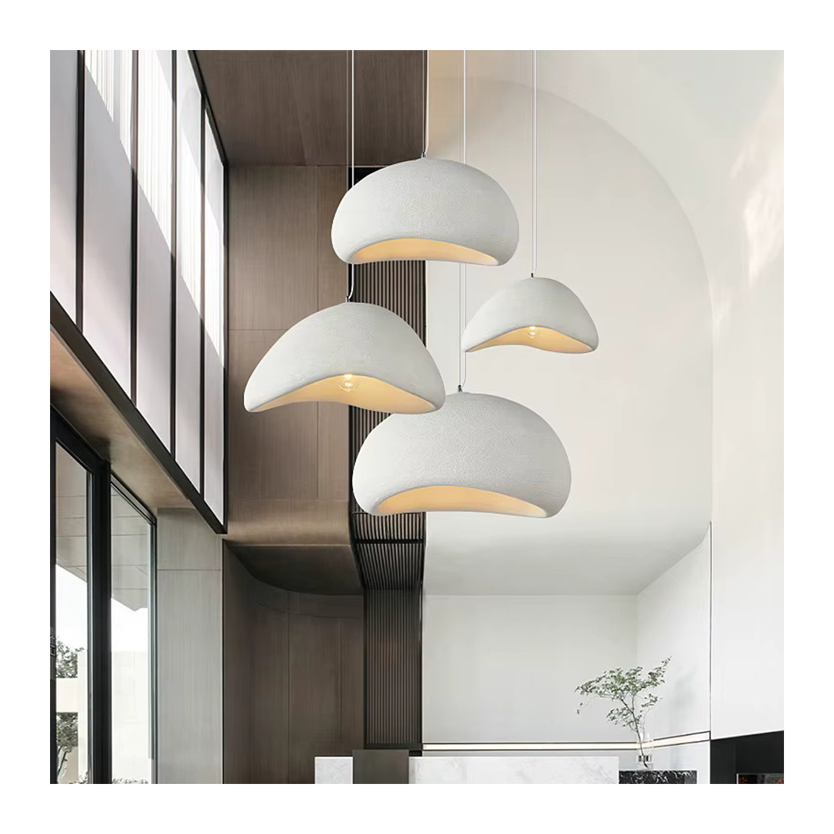 VIGOUS Kronleuchter im skandinavischen Wabi Sabi Design, minimalistische Deckenlampe in Weiß für Esszimmer und Wohnzimmer - Bild 4