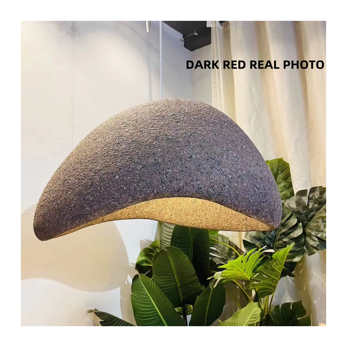 VIGOUS Wabi Sabi Keramik Pendelleuchte im skandinavischen Design, Grau, E27 - Bild 4