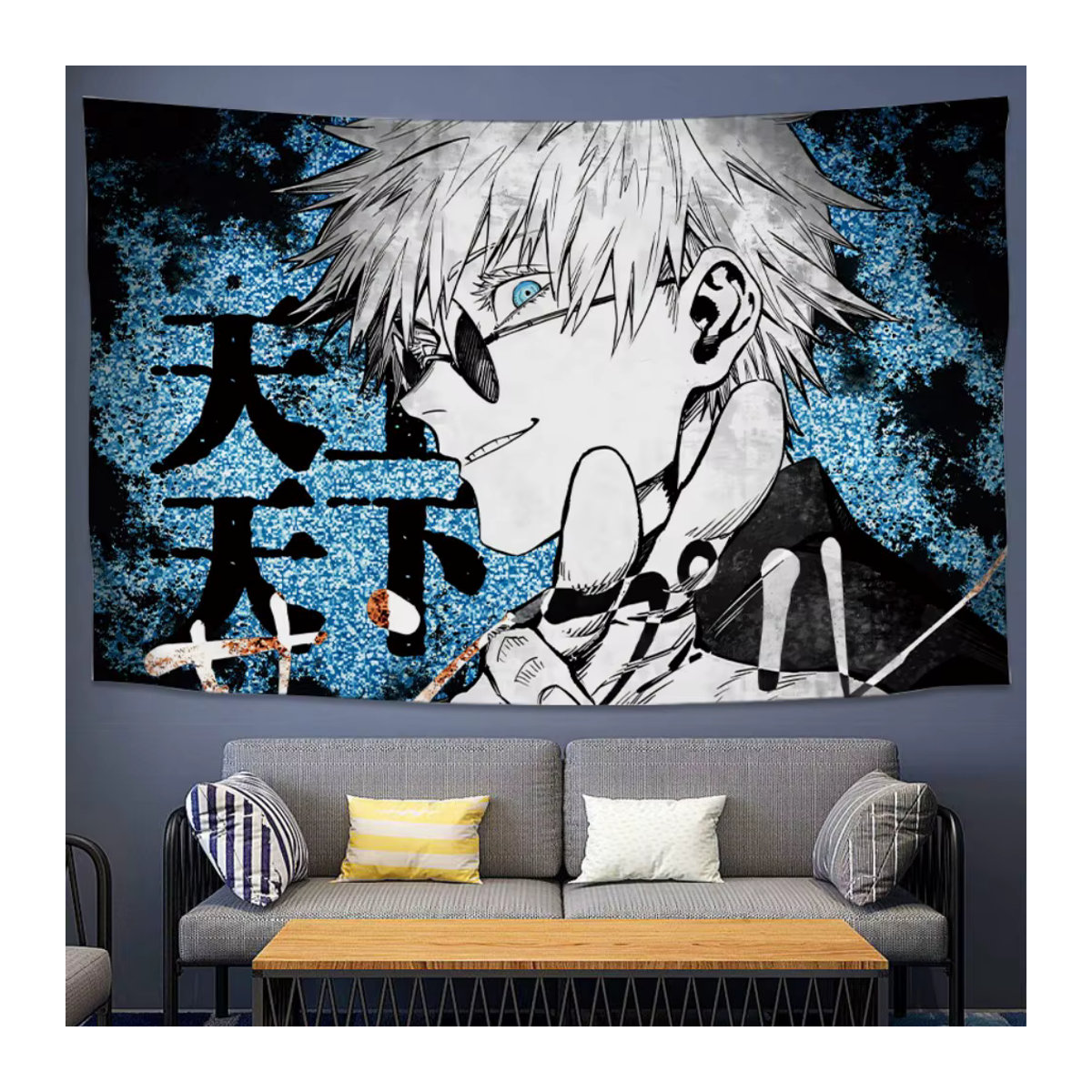 VIKAMA 2D Anime Wandteppich als ästhetischer Wandbehang für dein Studentenwohnheim oder Schlafzimmer, mehrfarbig, rechteckig - Bild 2