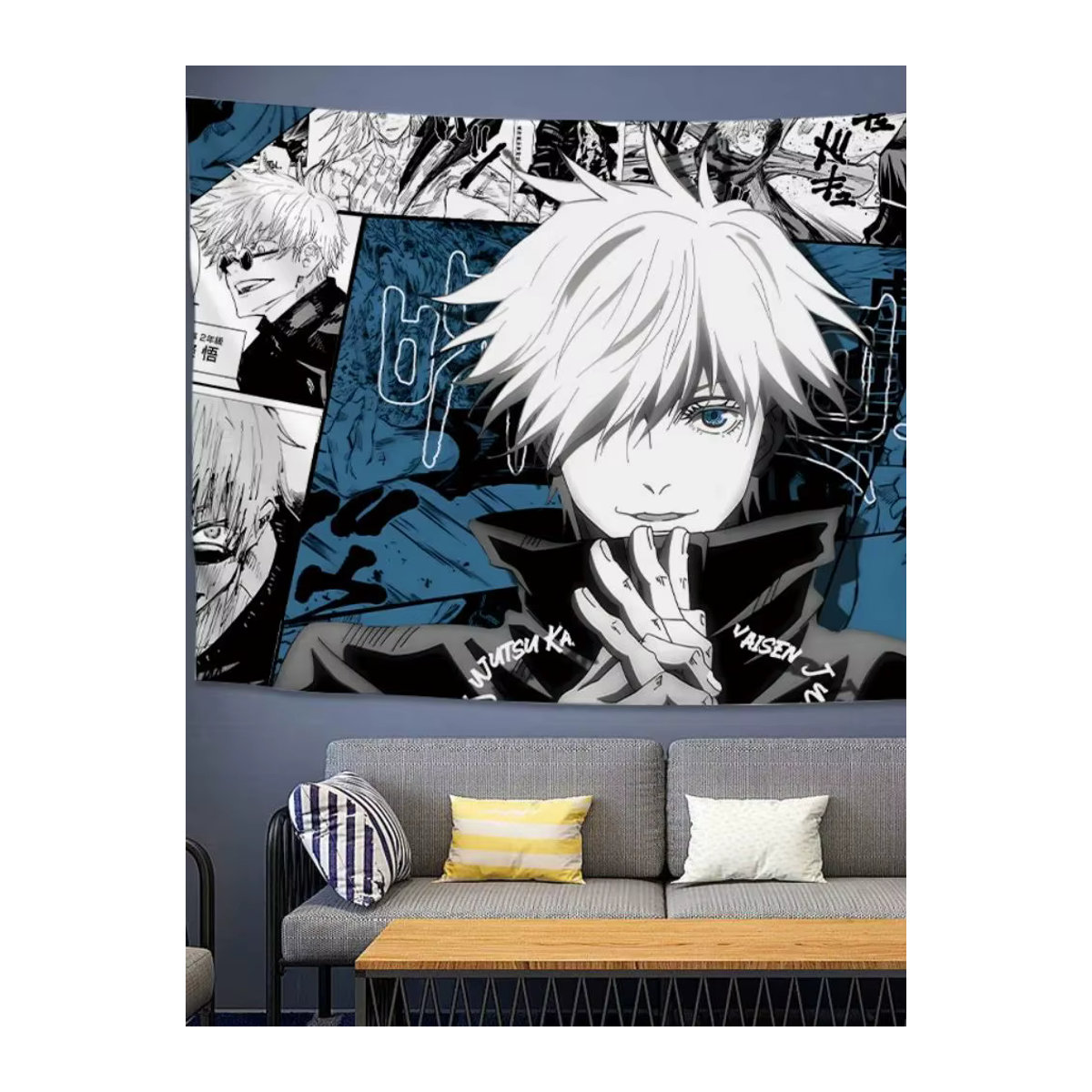 VIKAMA 2D Anime Wandteppich als ästhetischer Wandbehang für dein Studentenwohnheim oder Schlafzimmer, mehrfarbig, rechteckig - Bild 3