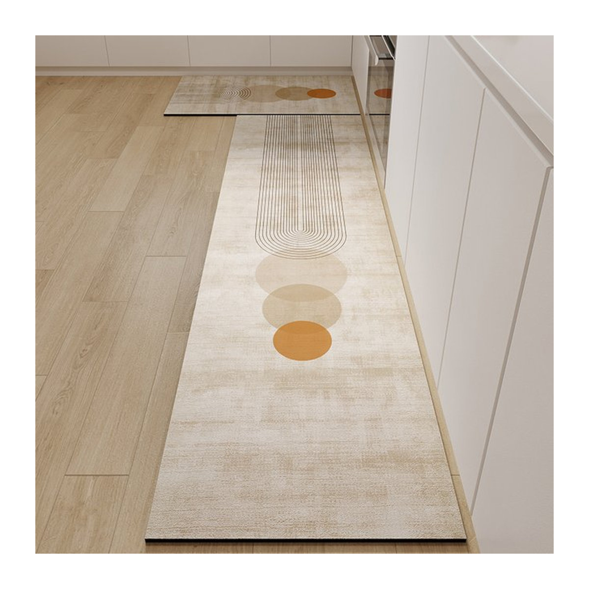 VIKAMA 2er-Set Anti-Ermüdungsmatte für die Küche, beige, wasserdicht und rutschfest - Bild 1