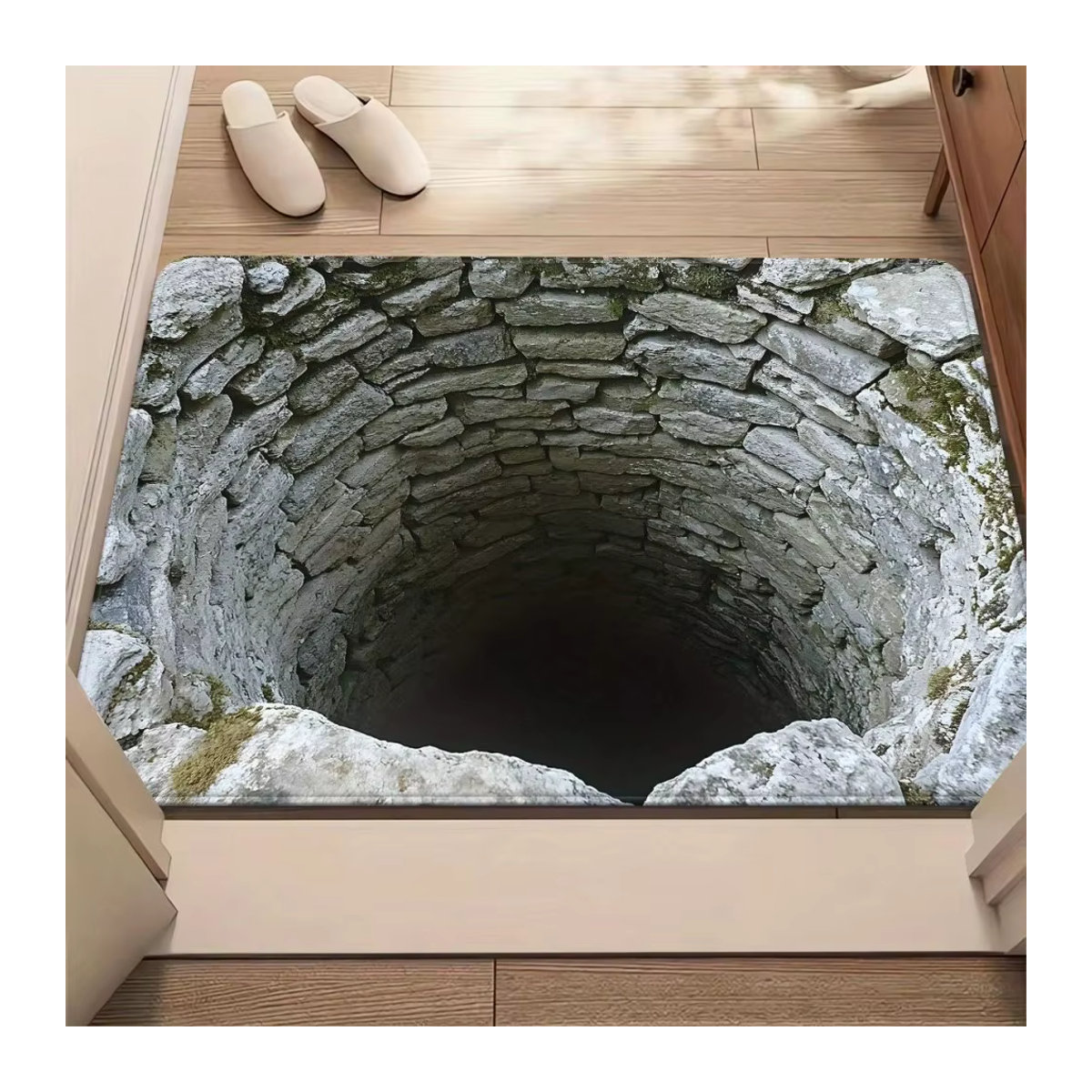 VIKAMA 3D-Fußmatte aus Polyester in Grau, wasserabsorbierend und rutschfest - Bild 4