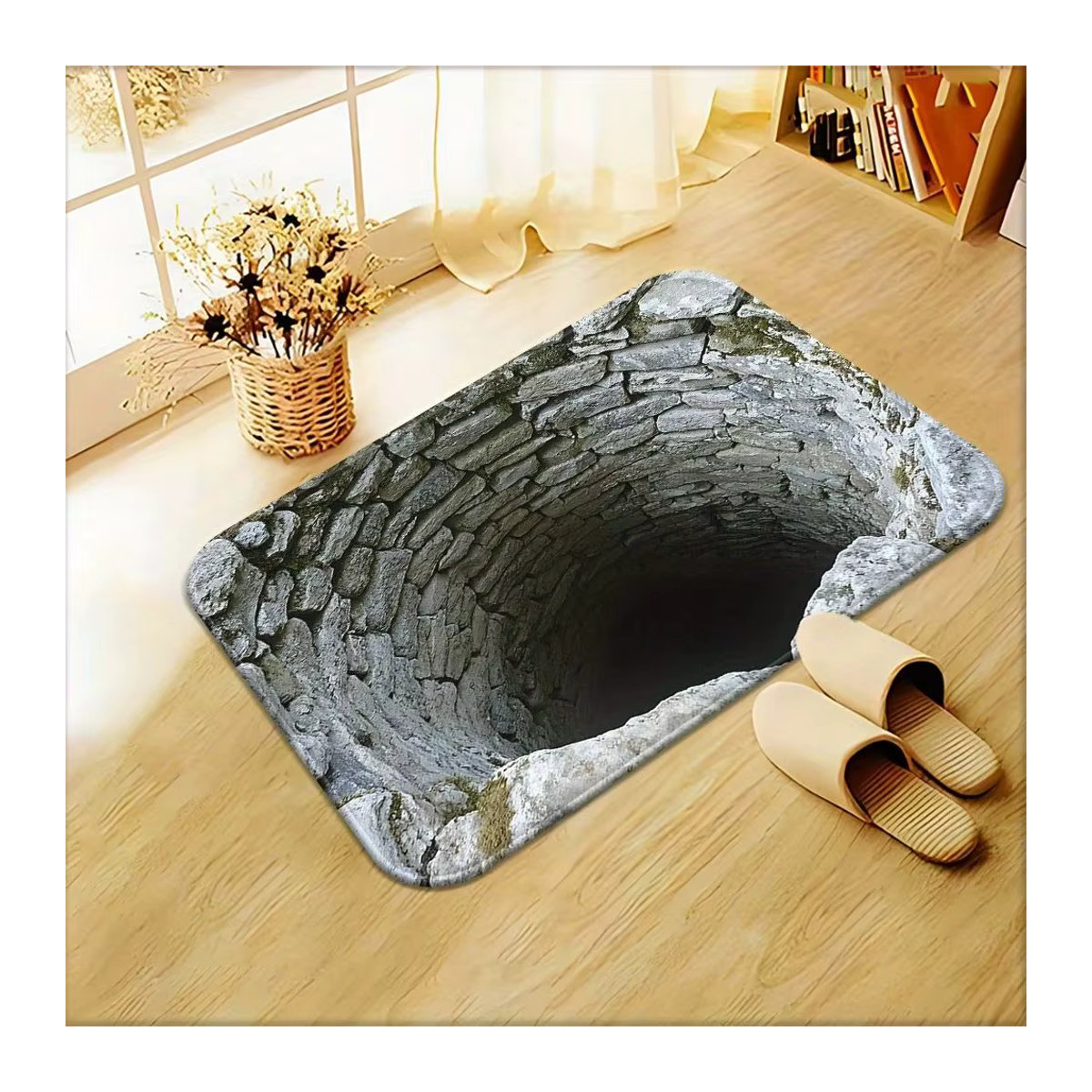 VIKAMA 3D-Fußmatte aus Polyester in Grau, wasserabsorbierend und rutschfest - Bild 5