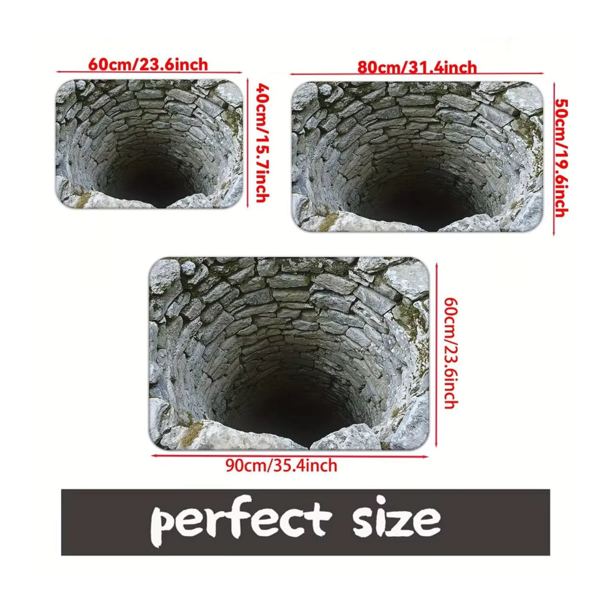 VIKAMA 3D-Fußmatte aus Polyester in Grau, wasserabsorbierend und rutschfest - Bild 6