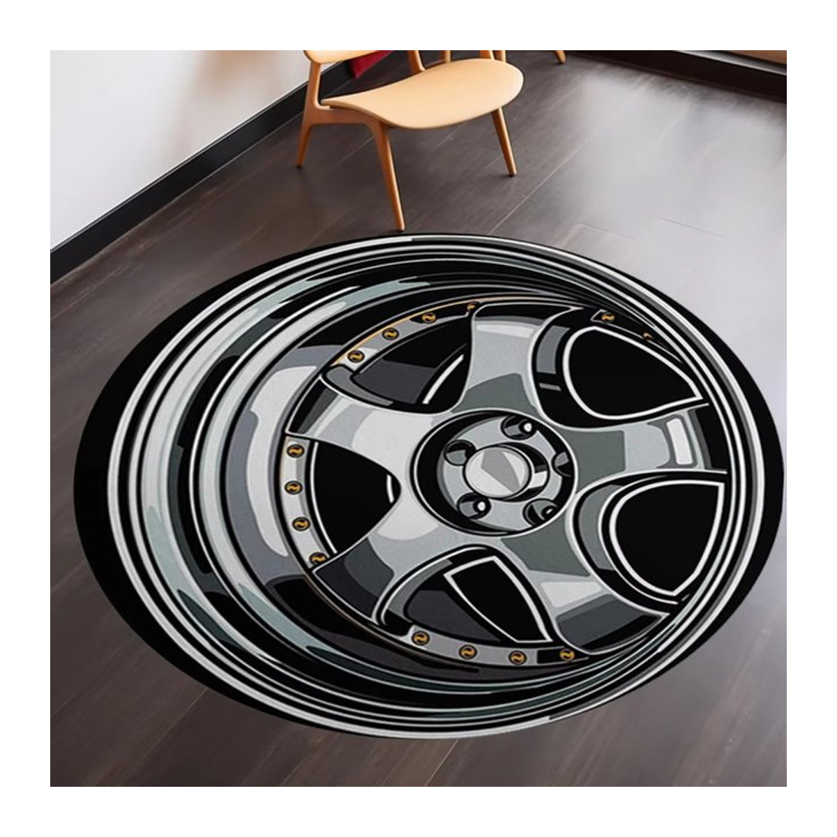 VIKAMA American Trend Wheel Flanell-Teppich mehrfarbig rutschfest und antistatisch - Bild 1