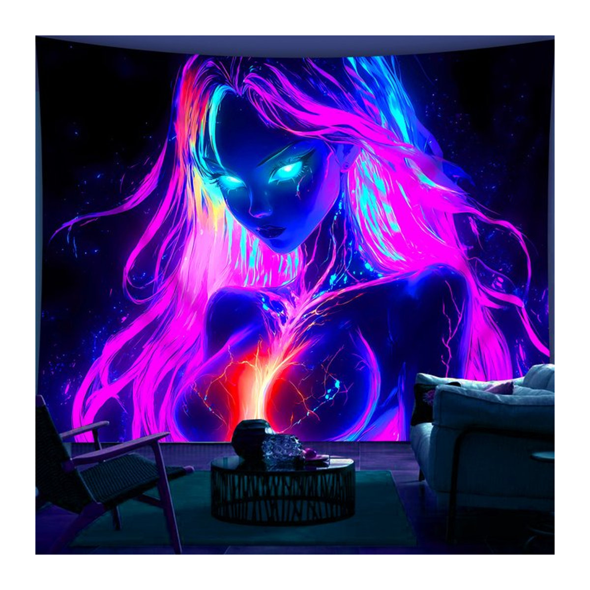 VIKAMA Anime-Graffiti Wandteppich in Mehrfarbig, Rechteckig, Textil Wanddekoration für Schlafzimmer und Wohnheim - Bild 1