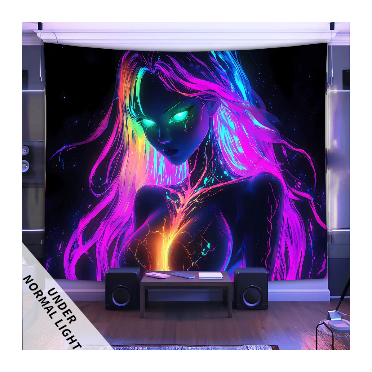 VIKAMA Anime-Graffiti Wandteppich in Mehrfarbig, Rechteckig, Textil Wanddekoration für Schlafzimmer und Wohnheim - Bild 2