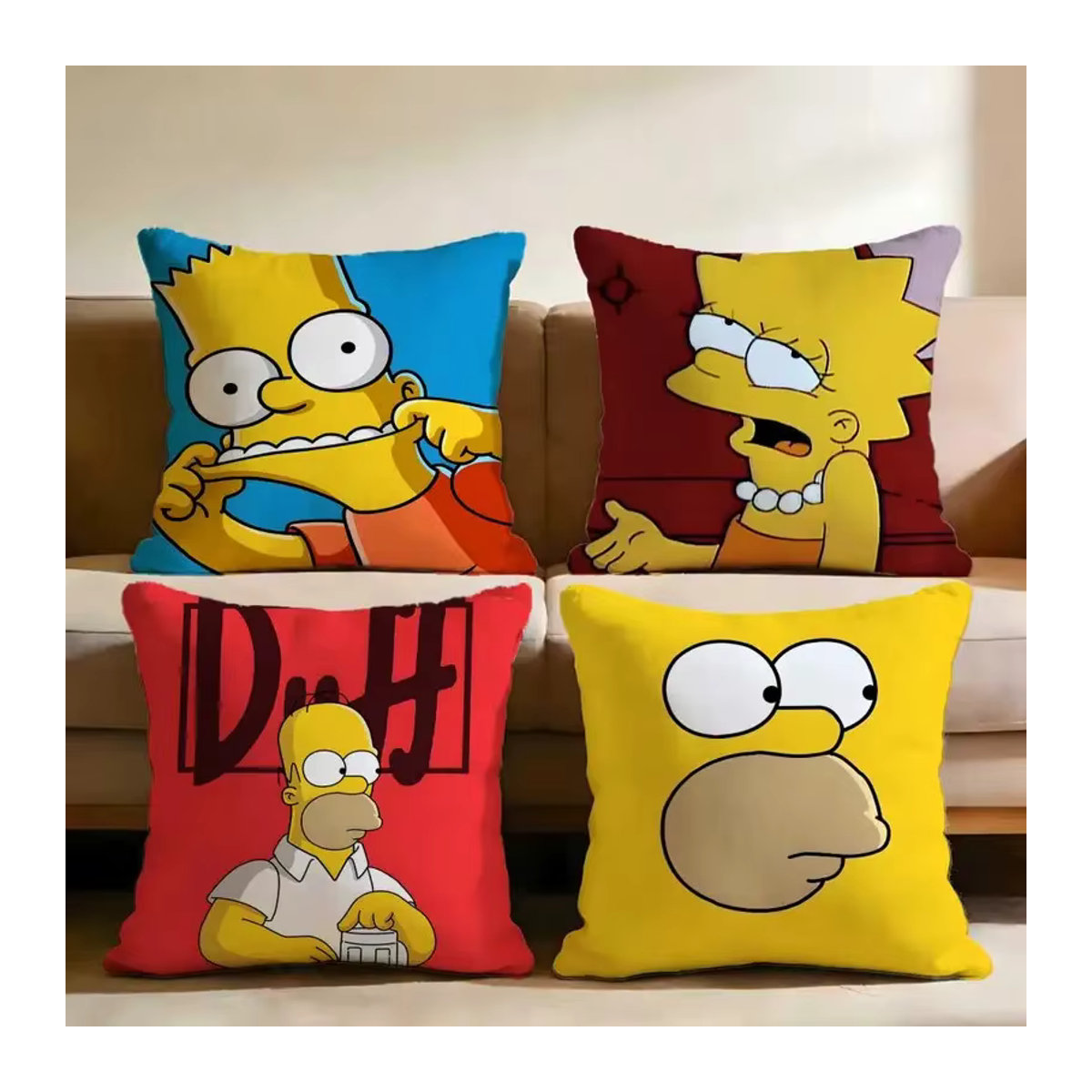 VIKAMA Anime-Kissenbezug aus weichem Plüsch in Mehrfarbig für Sofa und Wohnzimmer - Bild 1