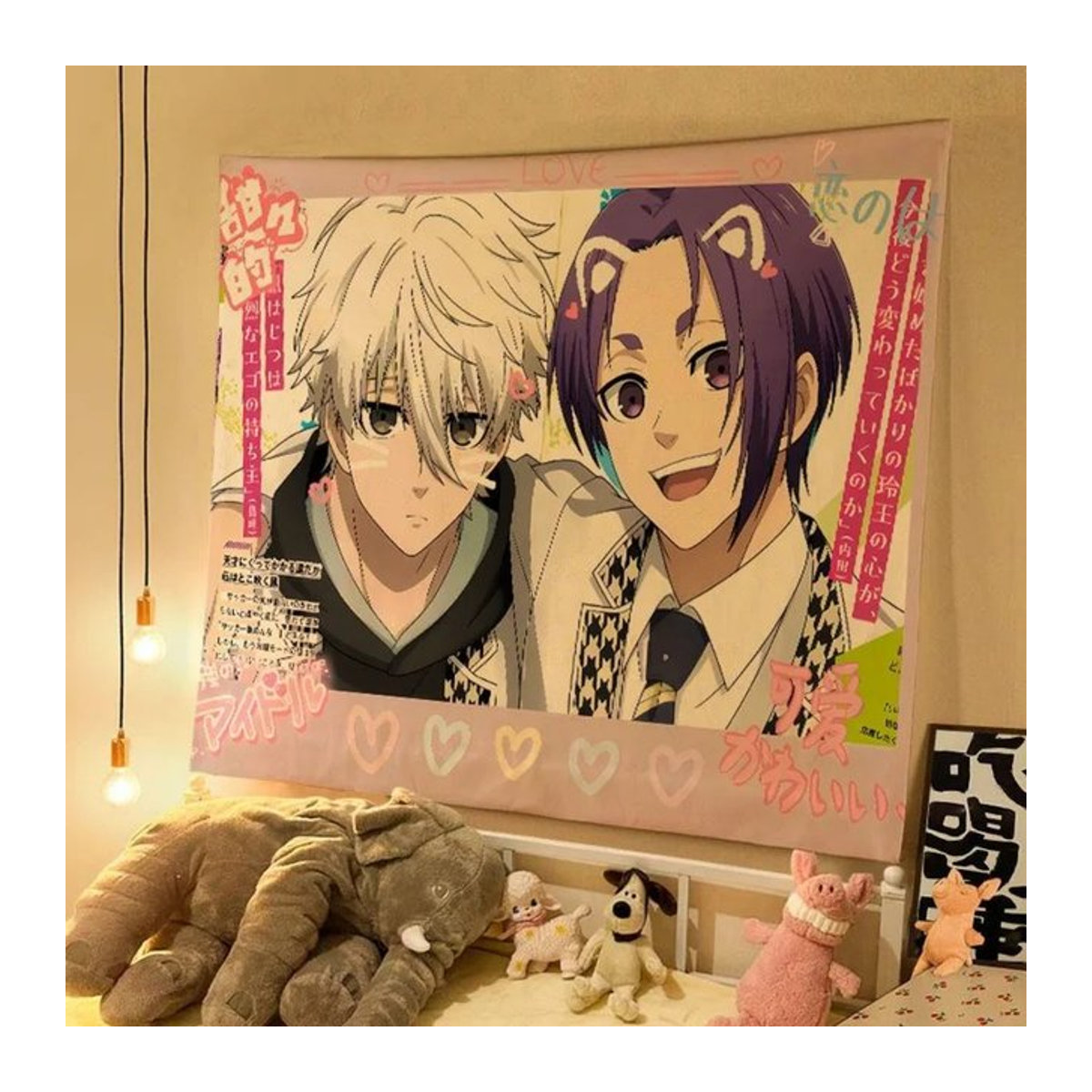 VIKAMA Anime Wandteppich in Mehrfarbig, Ästhetische Wandkunst für Wohnzimmer und Schlafzimmer, Rechteckig, B/H: 60 x 40 cm - Bild 1