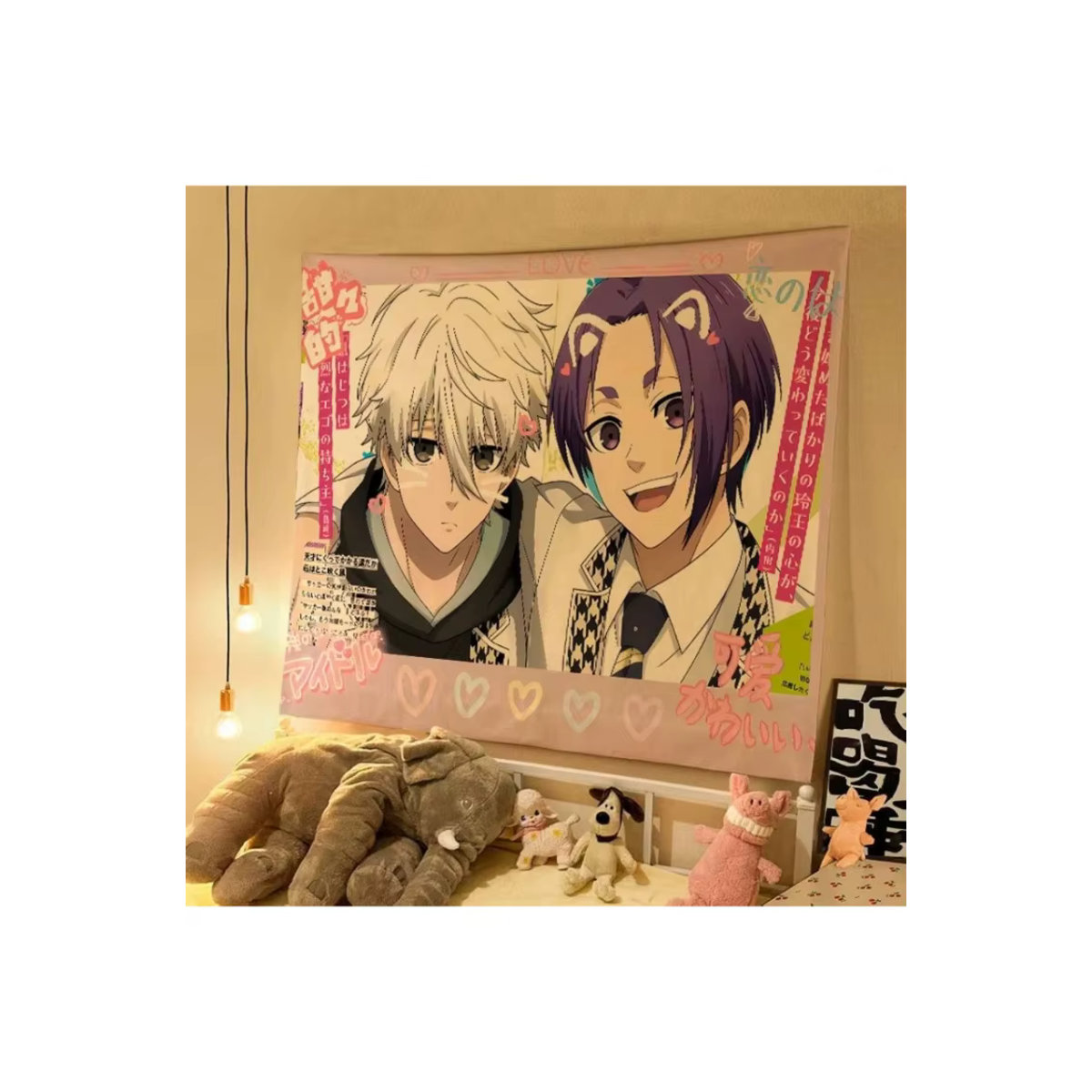 VIKAMA Anime Wandteppich in Mehrfarbig, Ästhetische Wandkunst für Wohnzimmer und Schlafzimmer, Rechteckig, B/H: 60 x 40 cm - Bild 2