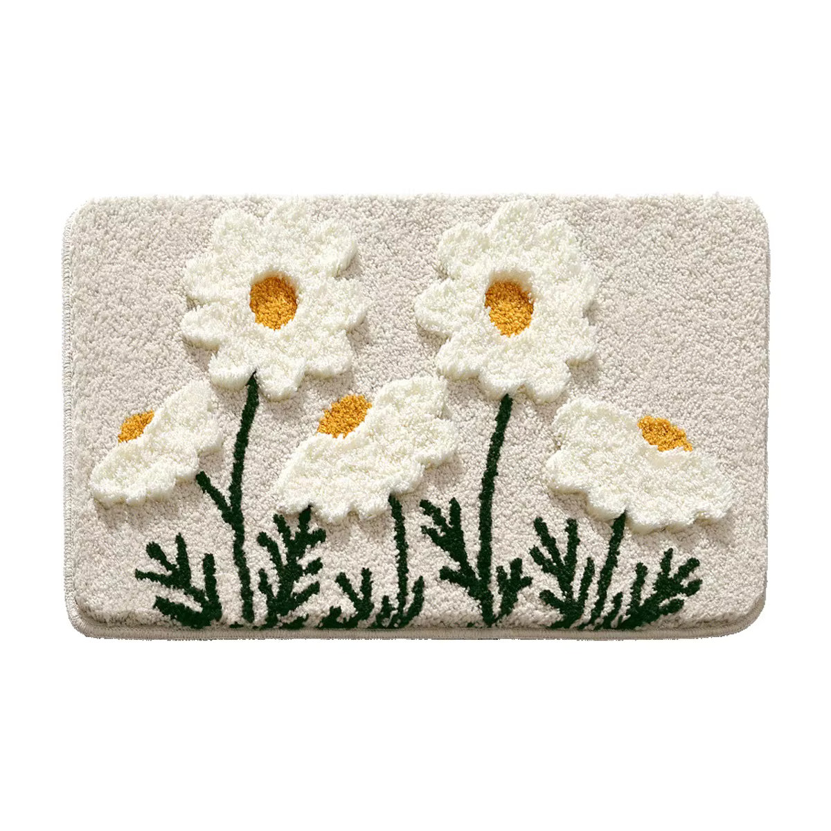 VIKAMA Badezimmer Bodenmatte Fresh Flower Imitation Kaschmir, mehrfarbig, rutschfest und saugfähig - Bild 3