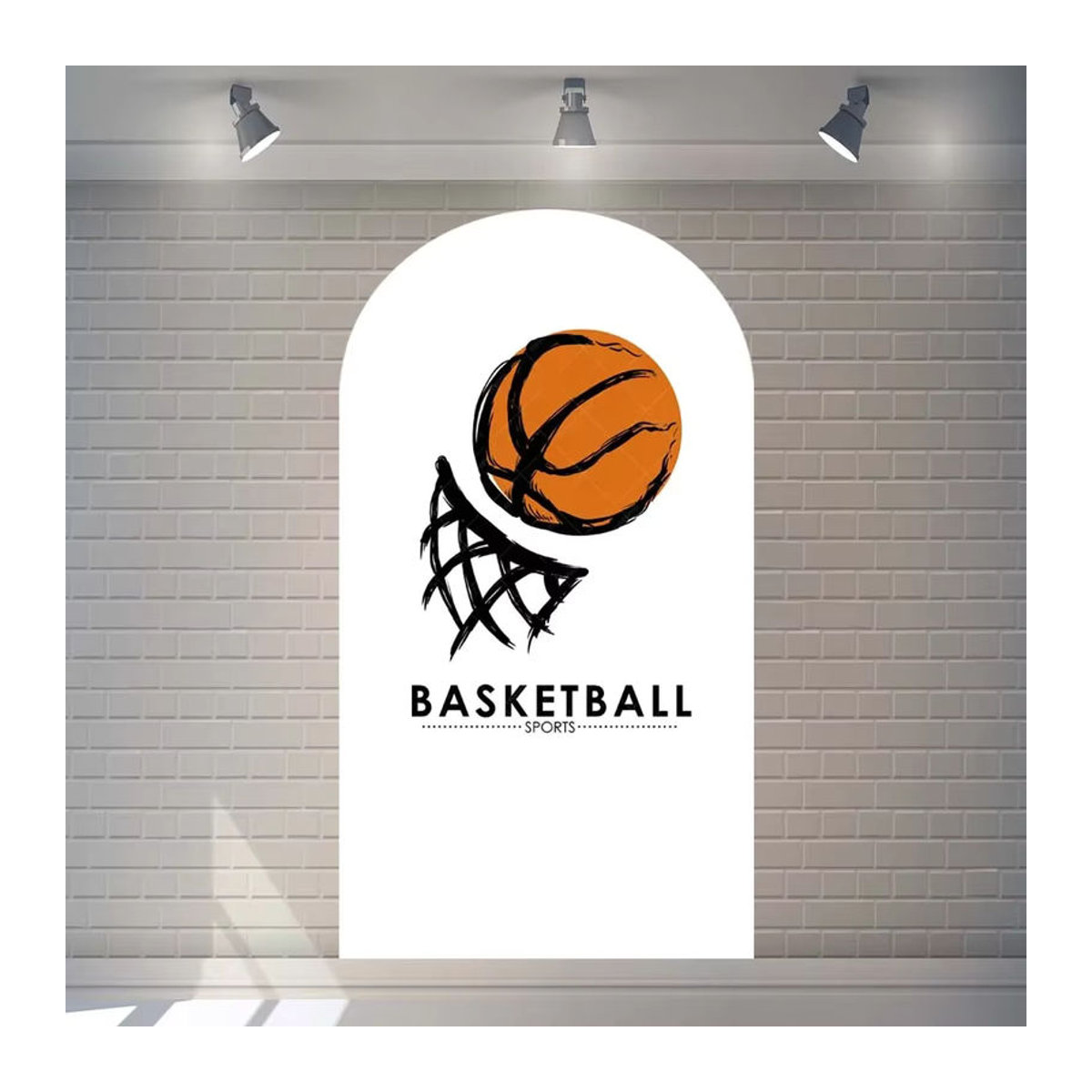 VIKAMA Basketball Arch Hintergrund Cover in Weiß für Sport-Themen-Geburtstagspartys und Fotografie, B/H/T: 120 x 50 x 50 cm - Bild 1