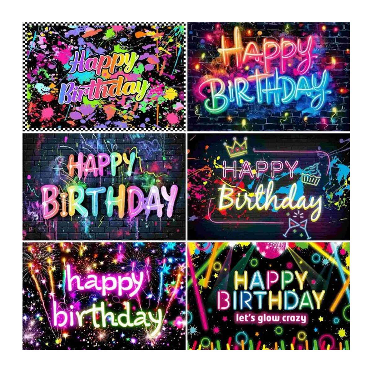 VIKAMA Blinkender Party-Hintergrund für Geburtstag und Dekoration, Mehrfarbig, 75 x 75 cm - Bild 1