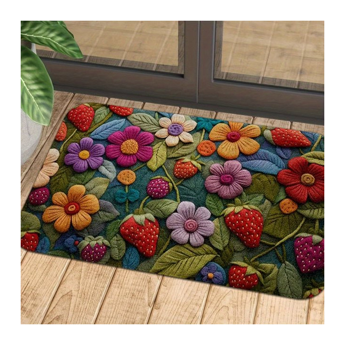 VIKAMA Blumen Teppich mehrfarbig für Flur und Wohnzimmer - Bild 1