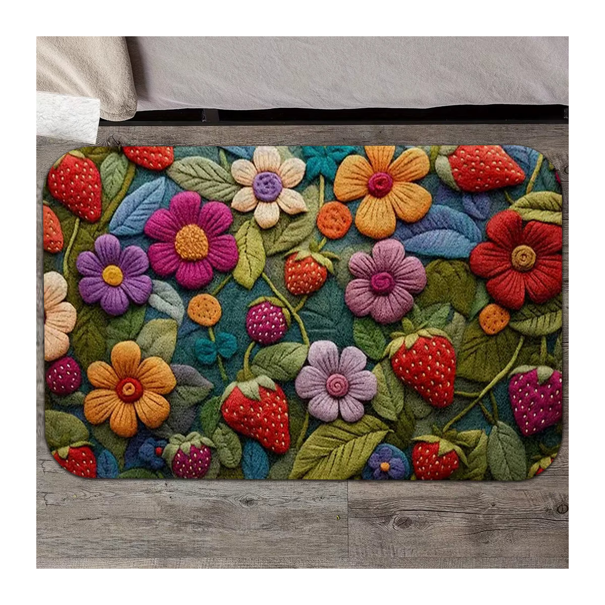 VIKAMA Blumen Teppich mehrfarbig für Flur und Wohnzimmer - Bild 5