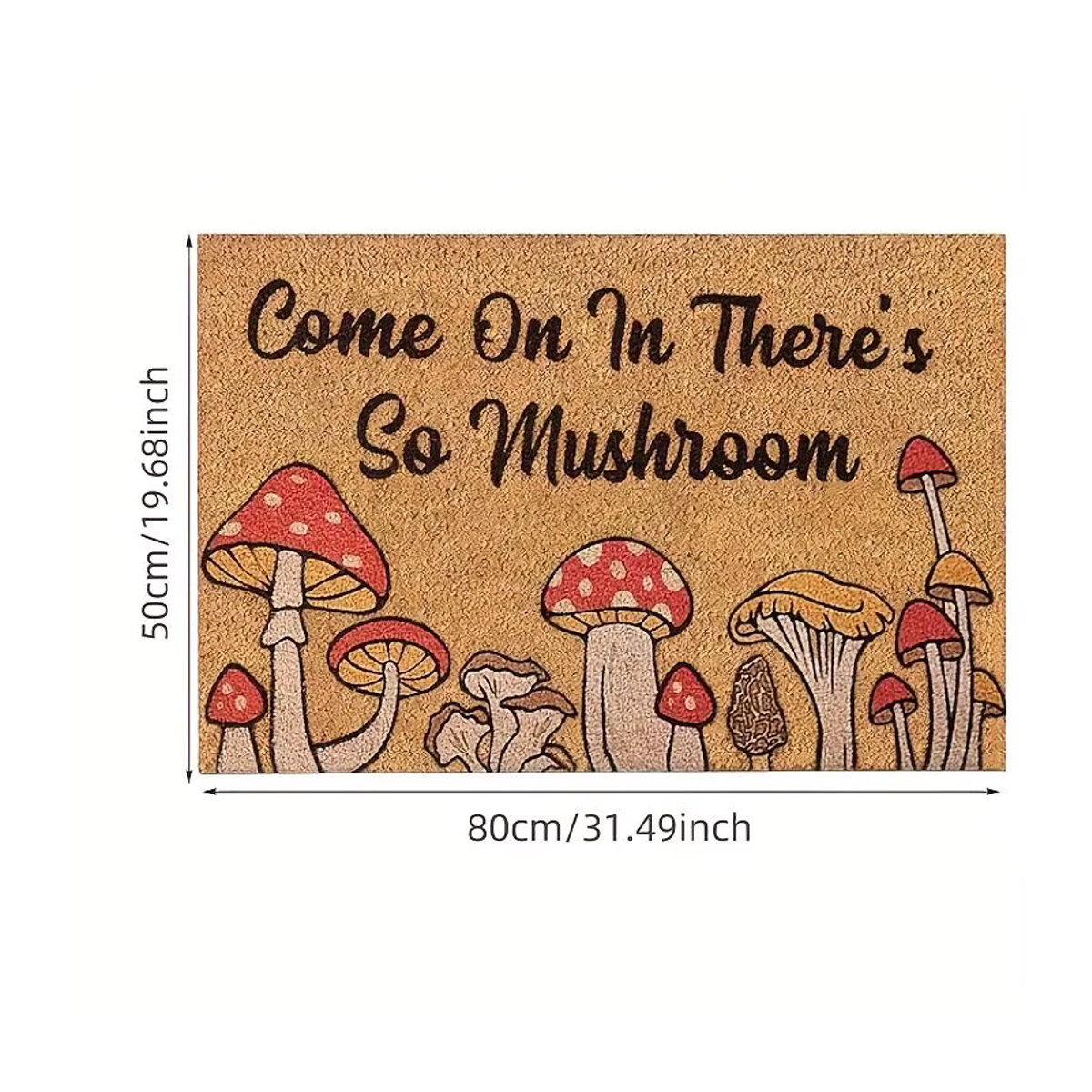 VIKAMA Bodenmatte Mushroom Design in Braun für Küche und Innenbereich sowie Außenbereiche - Bild 3